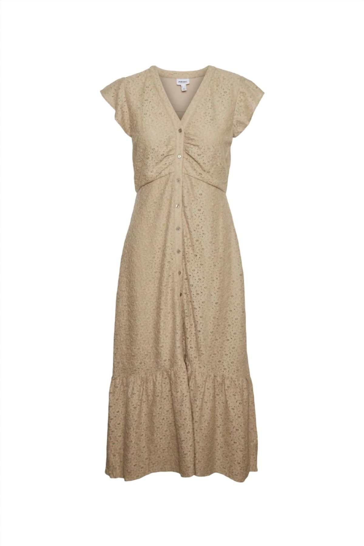 Style 1-2492415041-149 VERO MODA Size L Lace Nude Cocktail Dress on Queenly