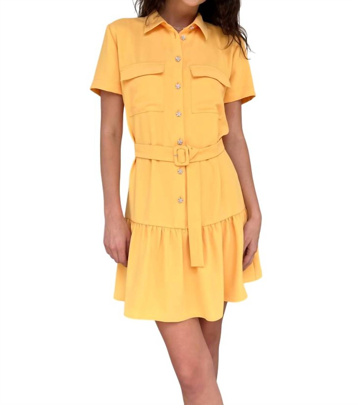 Style 1-2609476622-149 Amanda Uprichard Size L Yellow Cocktail Dress on Queenly