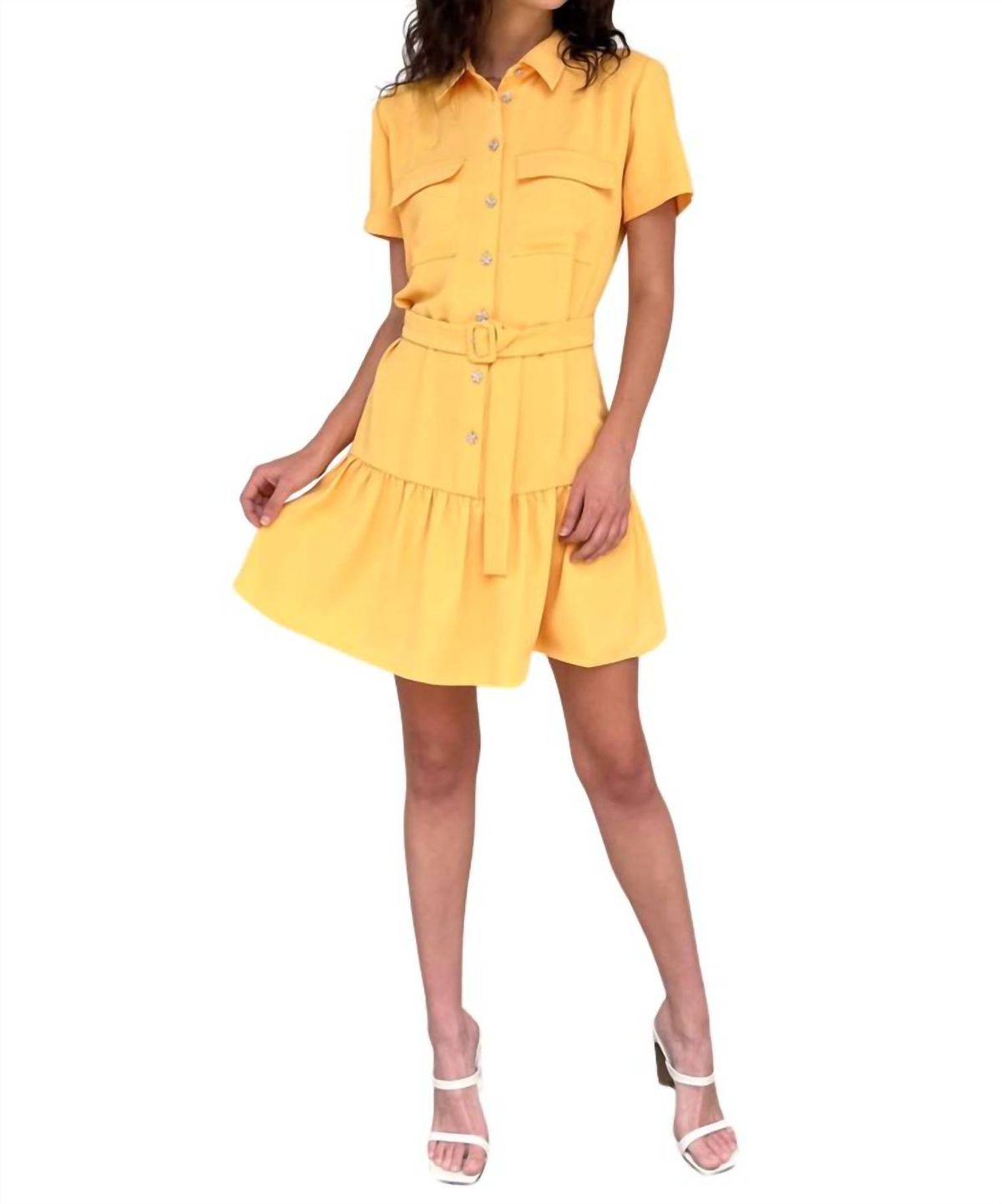 Style 1-2609476622-149 Amanda Uprichard Size L Yellow Cocktail Dress on Queenly