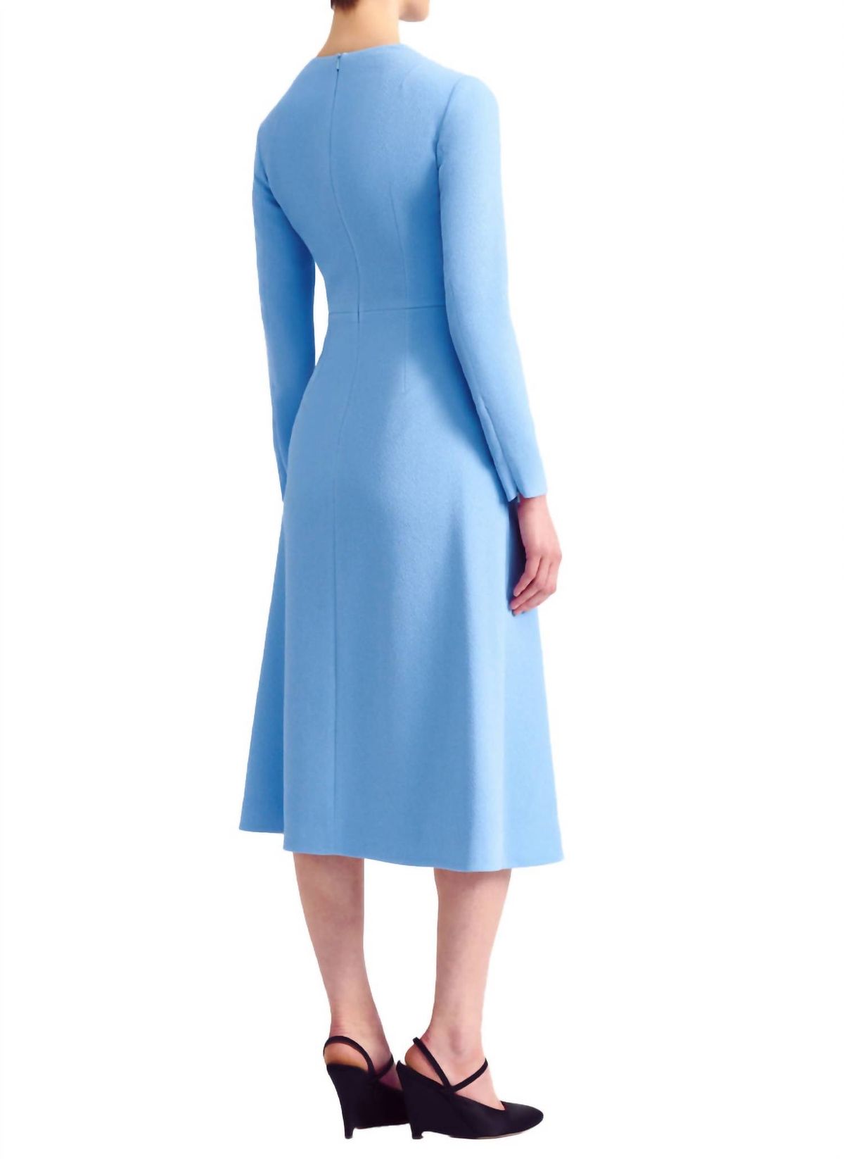 Style 1-2848628499-5481 Emilia Wickstead Size 12 Long Sleeve Blue Cocktail Dress on Queenly