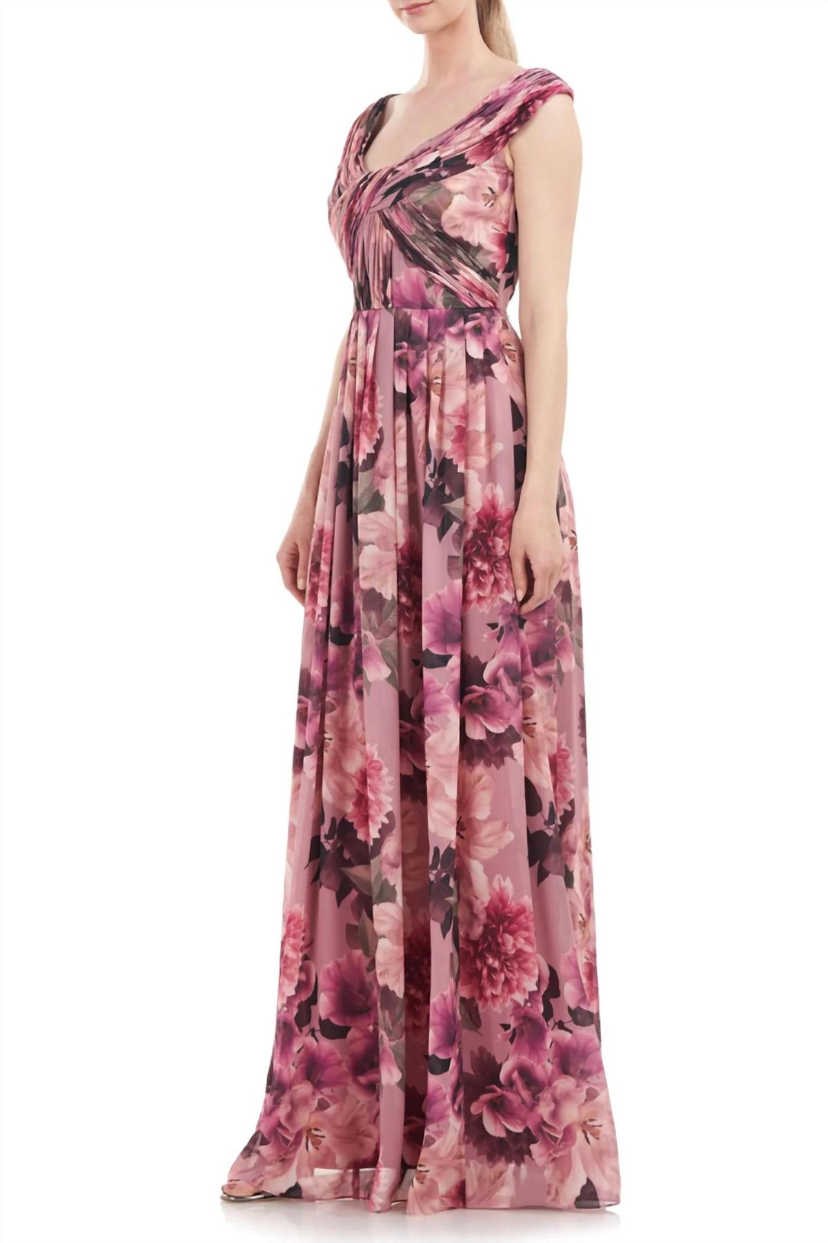 Style 1-2959964123-98 Kay Unger Size 10 Cap Sleeve Pink Floor Length Maxi on Queenly