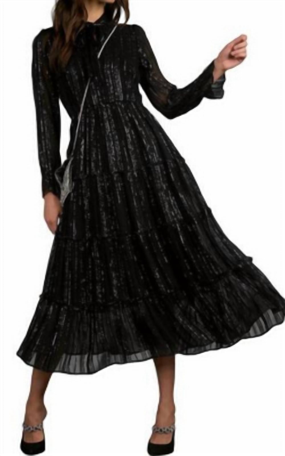 Style 1-3080426227-74 ELAN Size S Long Sleeve Black Floor Length Maxi on Queenly