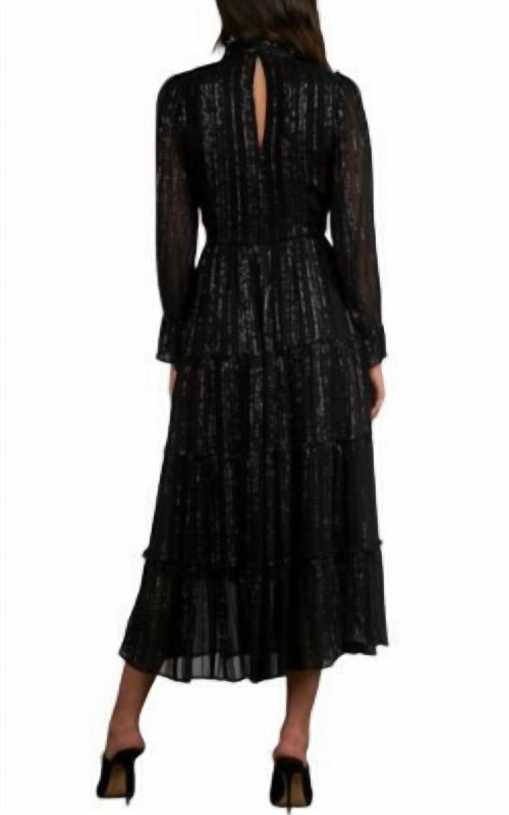 Style 1-3080426227-74 ELAN Size S Long Sleeve Black Floor Length Maxi on Queenly