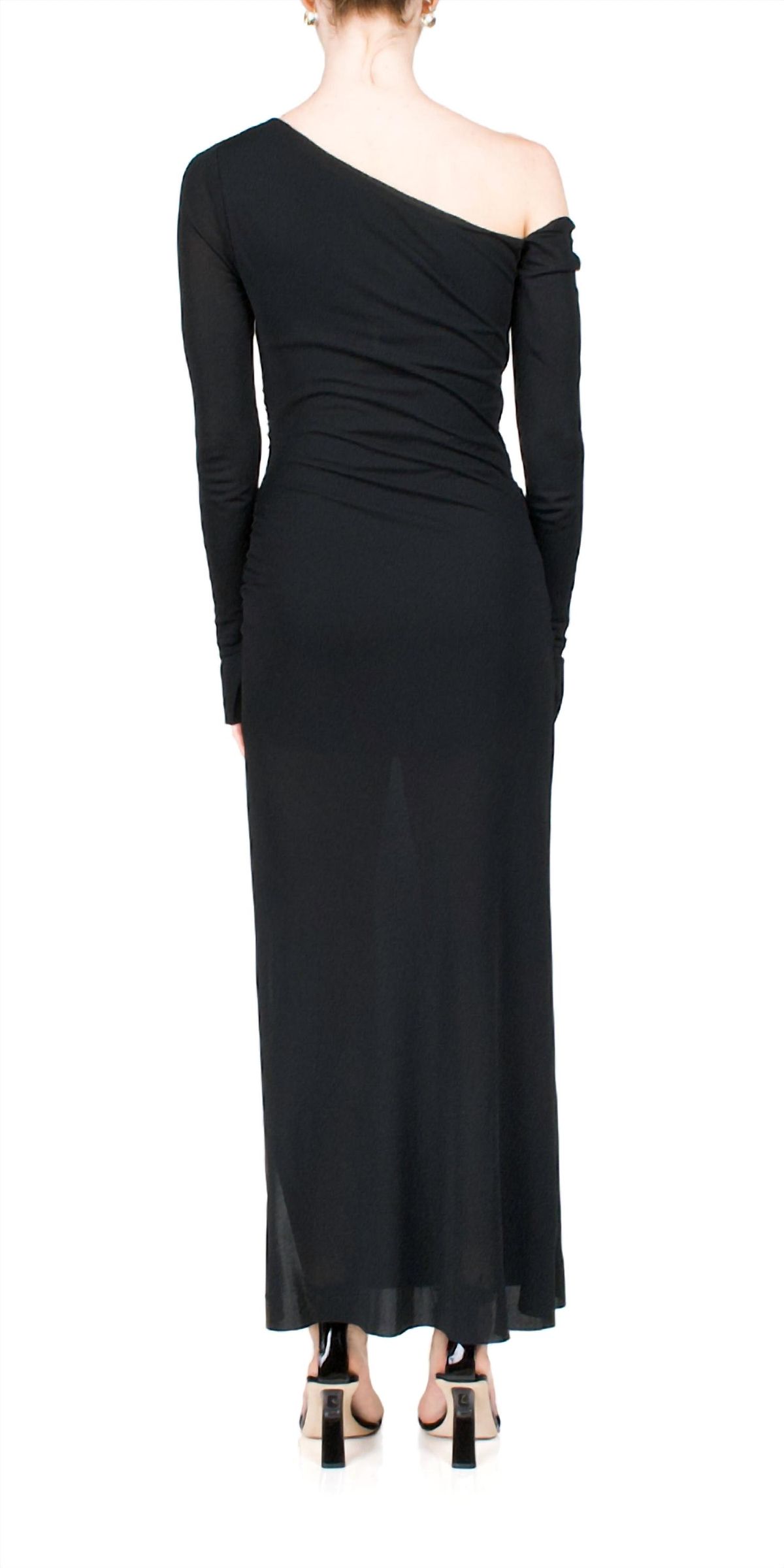 Style 1-3213796297-6256 BEC + BRIDGE Size 4 One Shoulder Black Side Slit Dress on Queenly