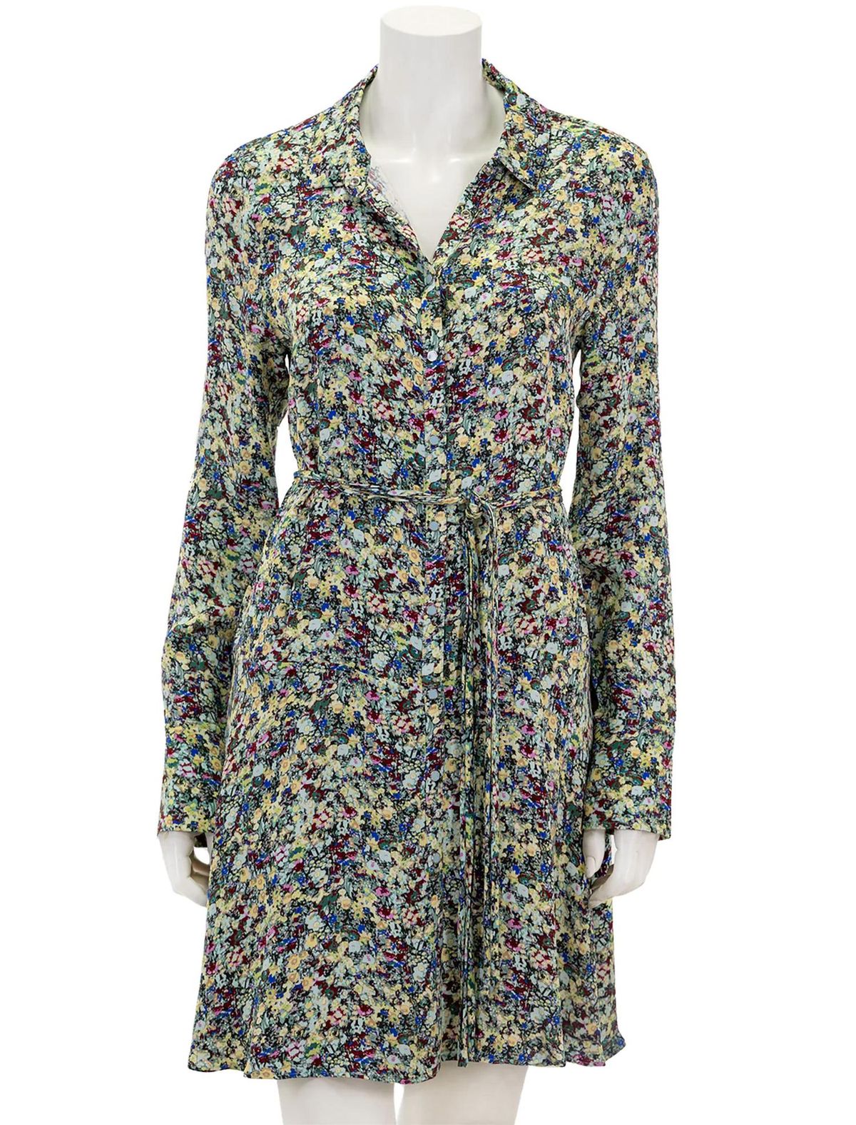 Style 1-371041922-1498 Derek Lam Collective Size 4 Long Sleeve Floral Green Cocktail Dress on Queenly