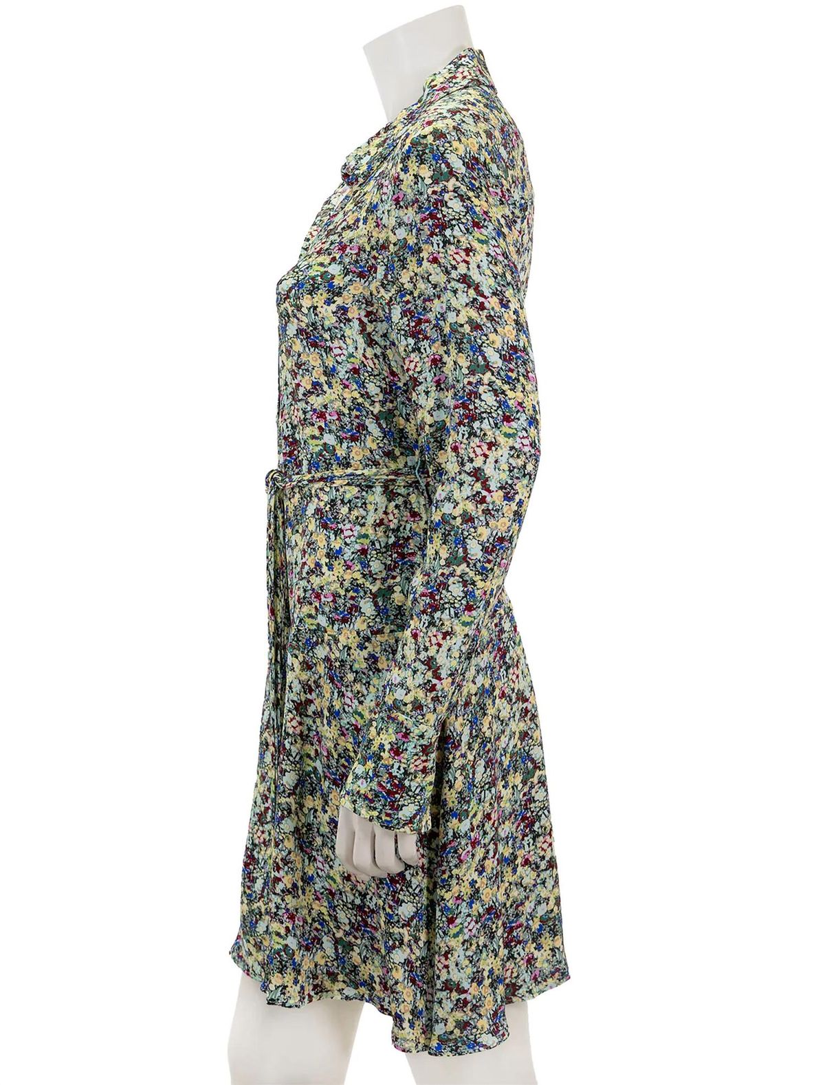 Style 1-371041922-1498 Derek Lam Collective Size 4 Long Sleeve Floral Green Cocktail Dress on Queenly