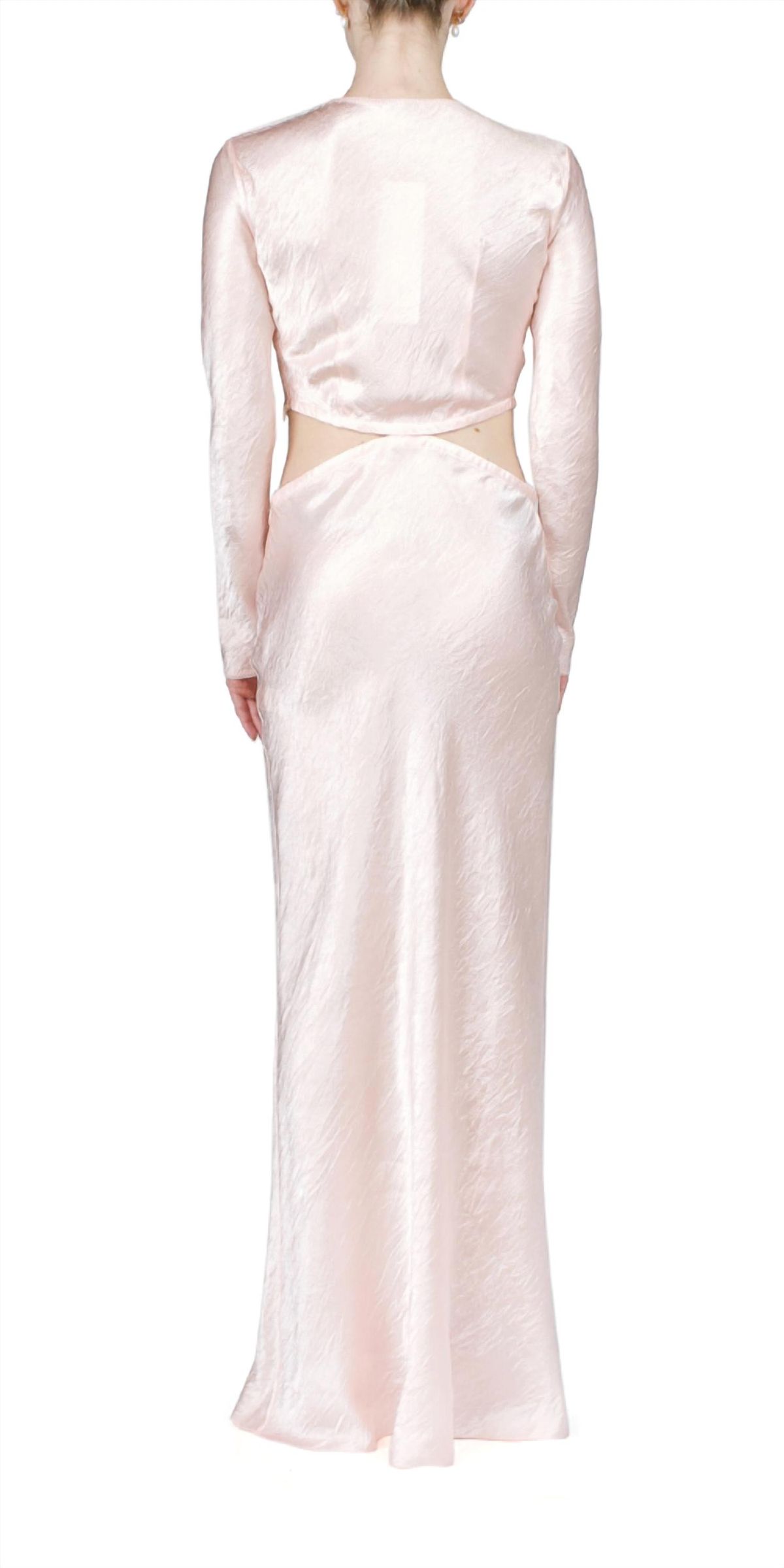 Style 1-3861535749-70 ANNA OCTOBER Size XS Long Sleeve Pink Floor Length Maxi on Queenly