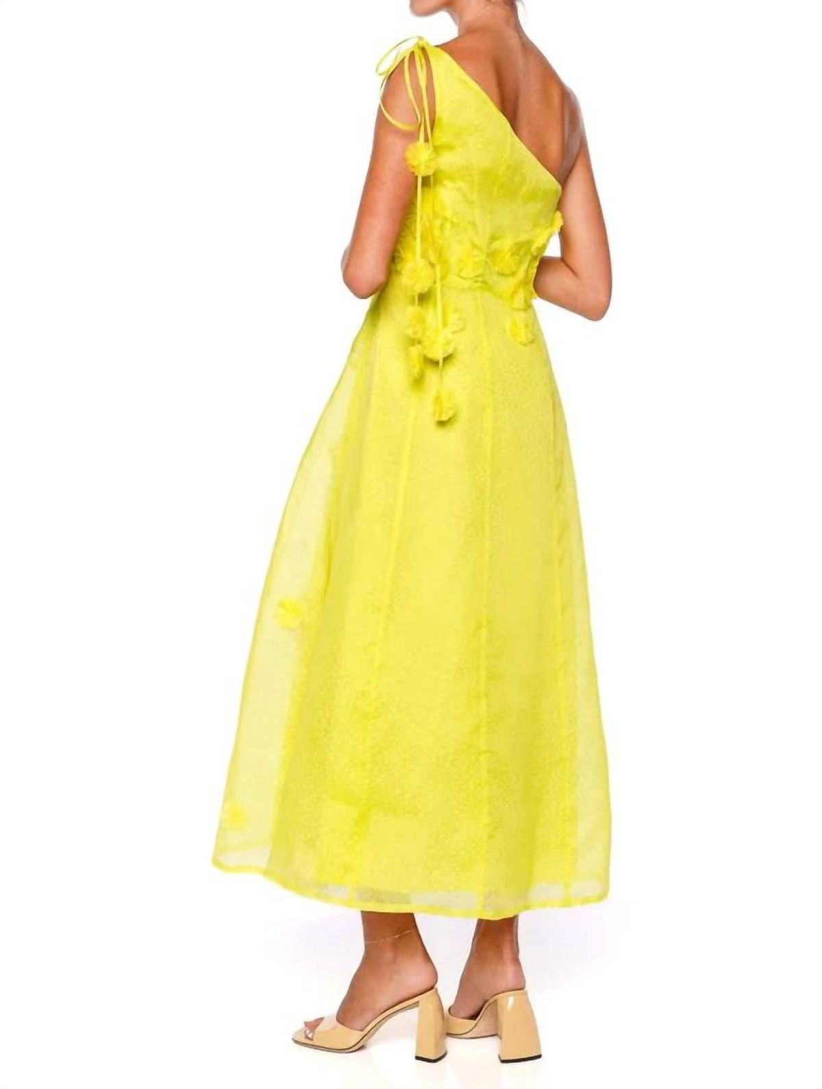 Style 1-4262474617-61 Rachel Gilbert Size 8 Pageant One Shoulder Satin Yellow Floor Length Maxi on Queenly