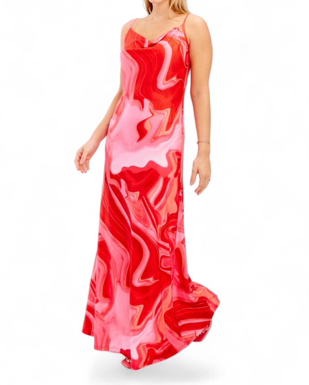 Style 1-1234818307-149 Frank Lyman Size L Red Floor Length Maxi on Queenly