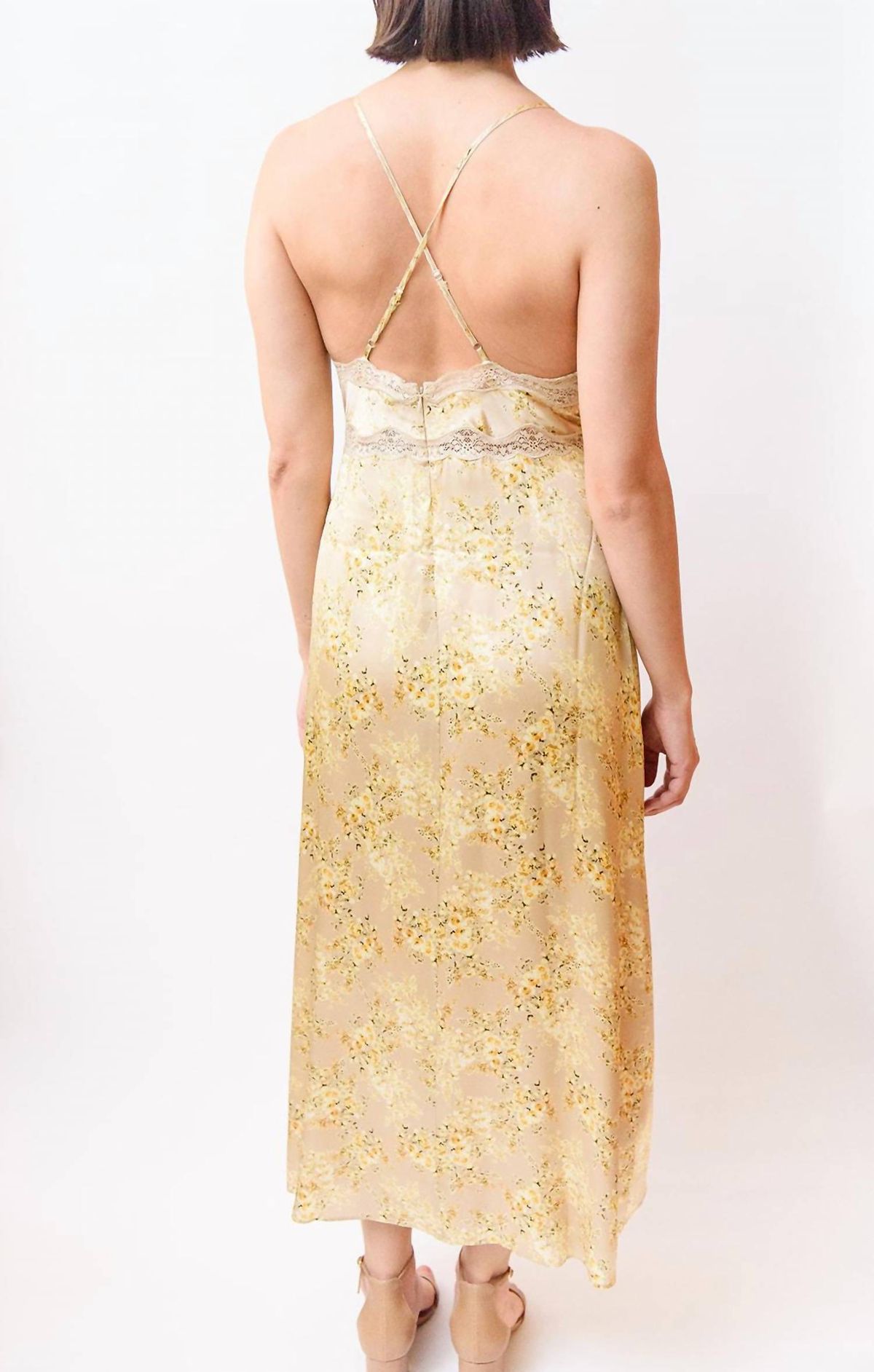 Style 1-1685907603-1901 Cami NYC Size 6 Lace Yellow Floor Length Maxi on Queenly