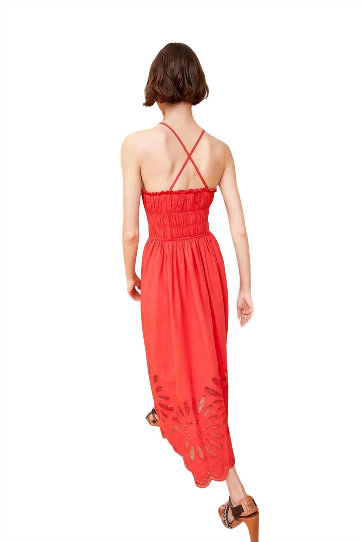 Style 1-1803867237-53 Ulla Johnson Size 6 Sheer Red Cocktail Dress on Queenly