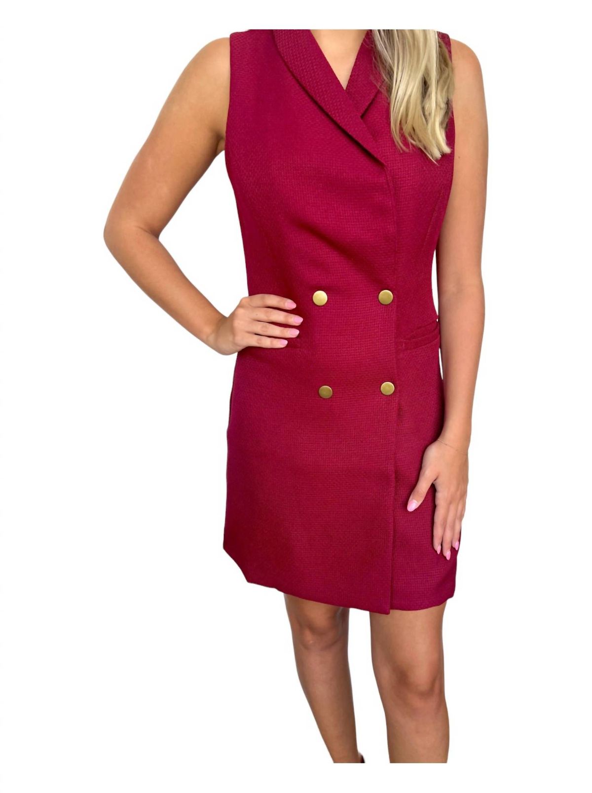 Style 1-1807405200-149 TCEC Size L High Neck Burgundy Red Cocktail Dress on Queenly