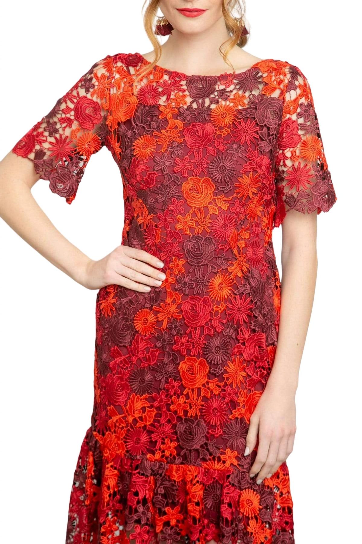 Style 1-1972233584-1498 EVA FRANCO Size 4 Lace Red Cocktail Dress on Queenly