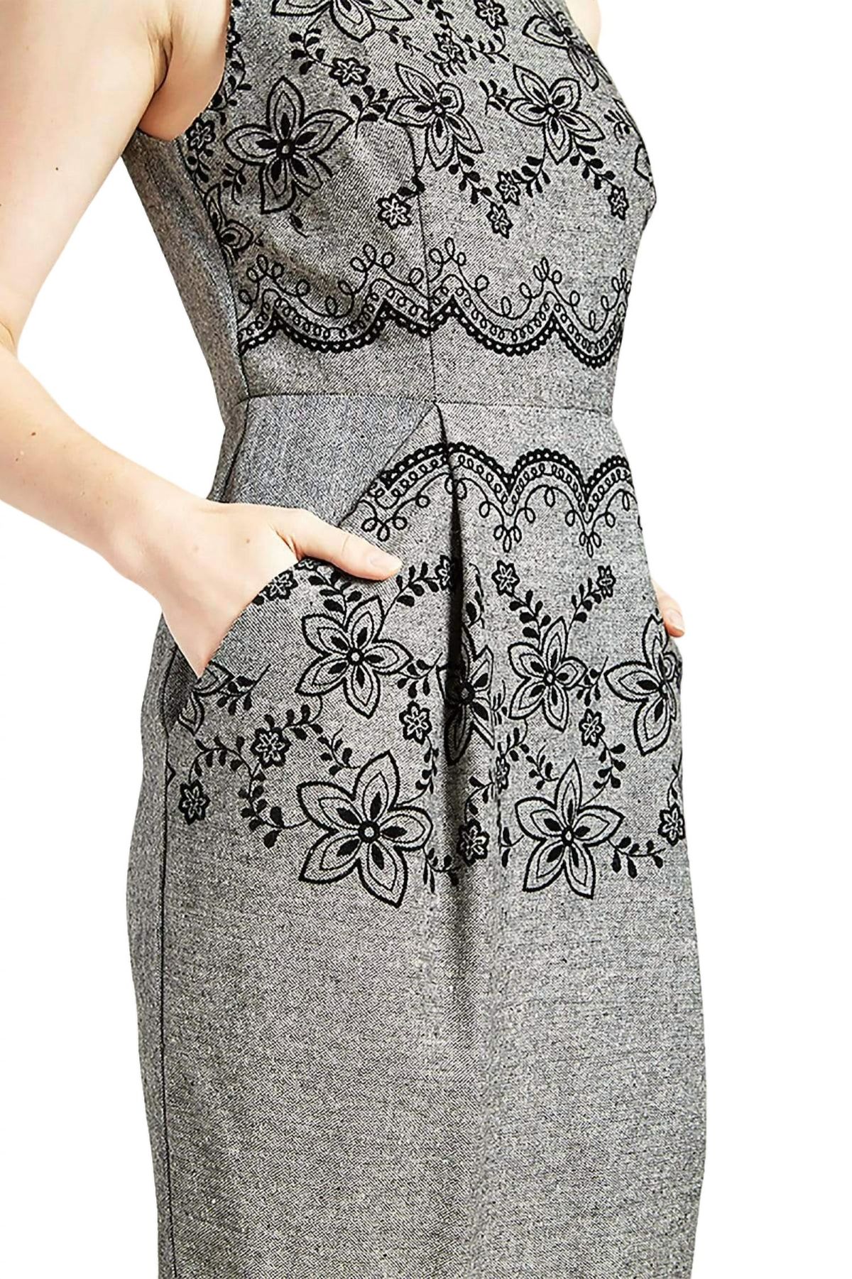 Style 1-1994711853-1691 EVA FRANCO Size XL Lace Gray Cocktail Dress on Queenly