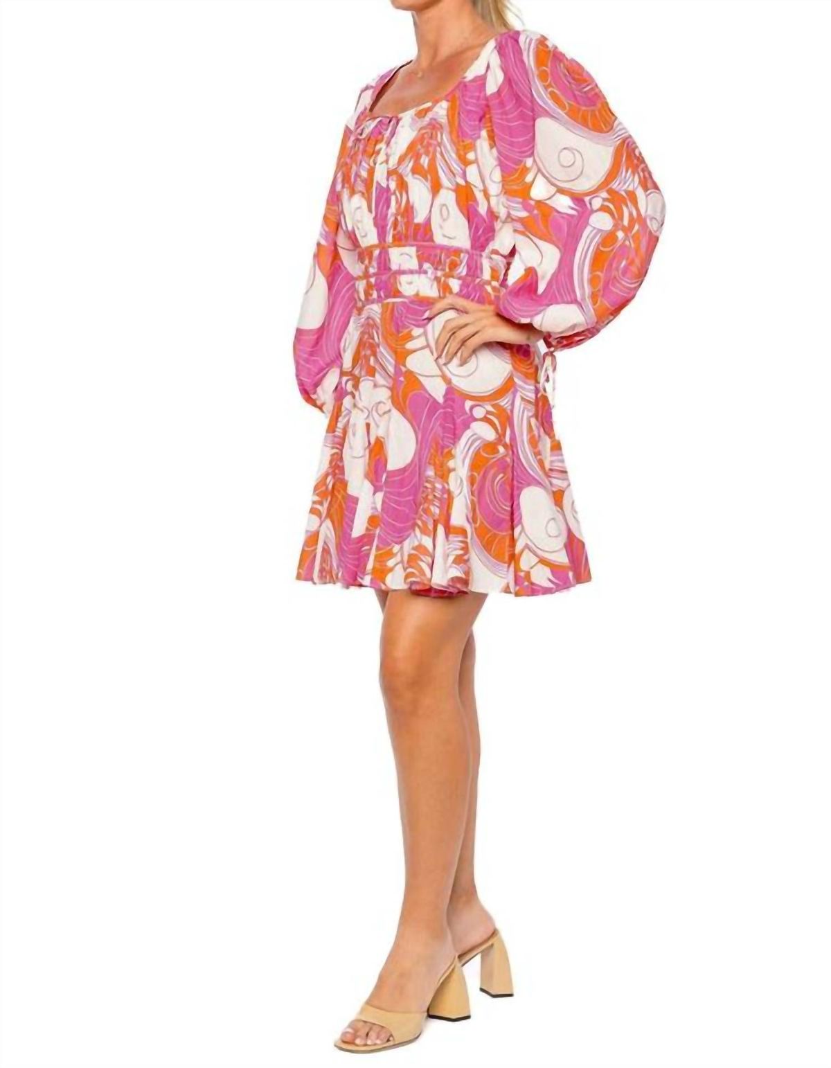 Style 1-2200594330-892 RHODE Size M Long Sleeve Pink Cocktail Dress on Queenly