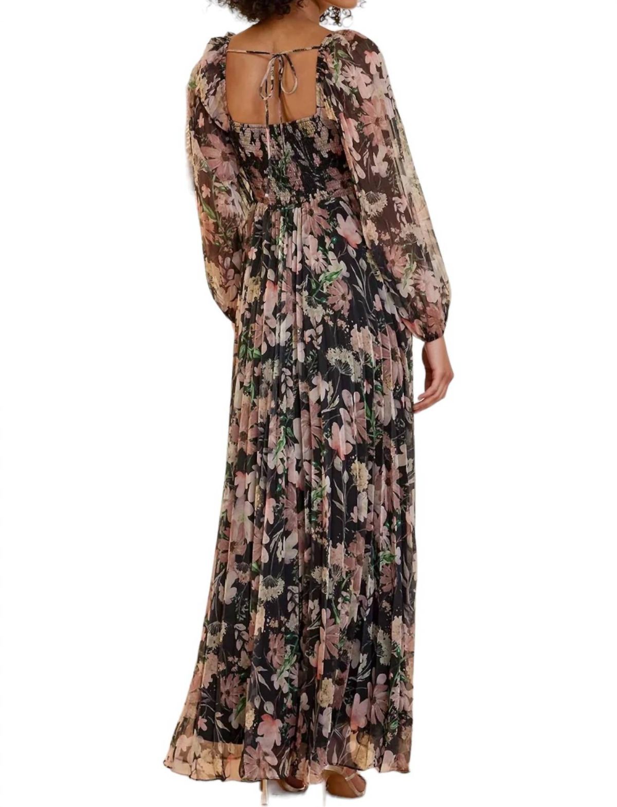 Style 1-2346504228-70 LUCY PARIS Size XS Floral Black Floor Length Maxi on Queenly