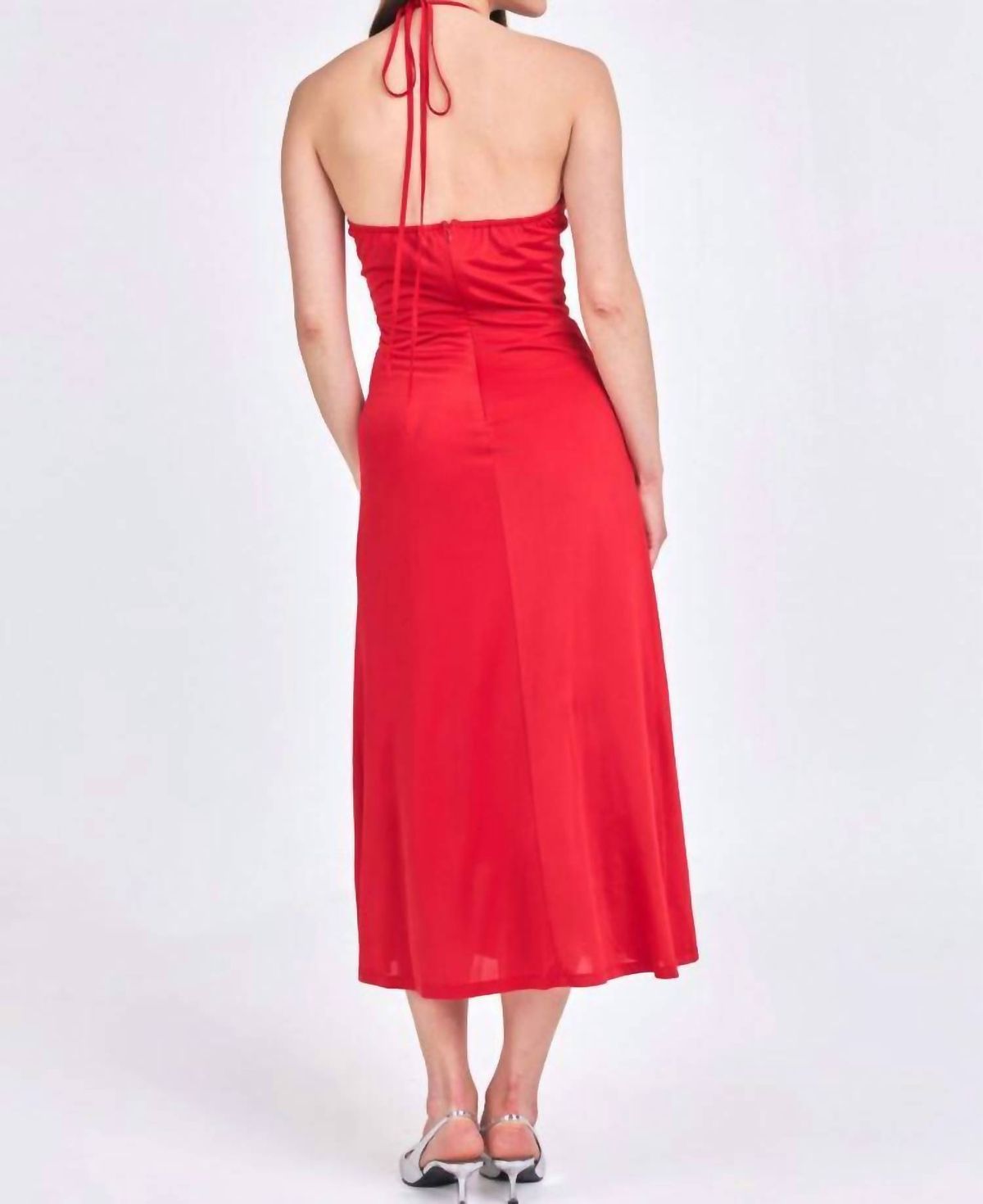 Style 1-262152504-70 endless rose Size XS Halter Red Floor Length Maxi on Queenly