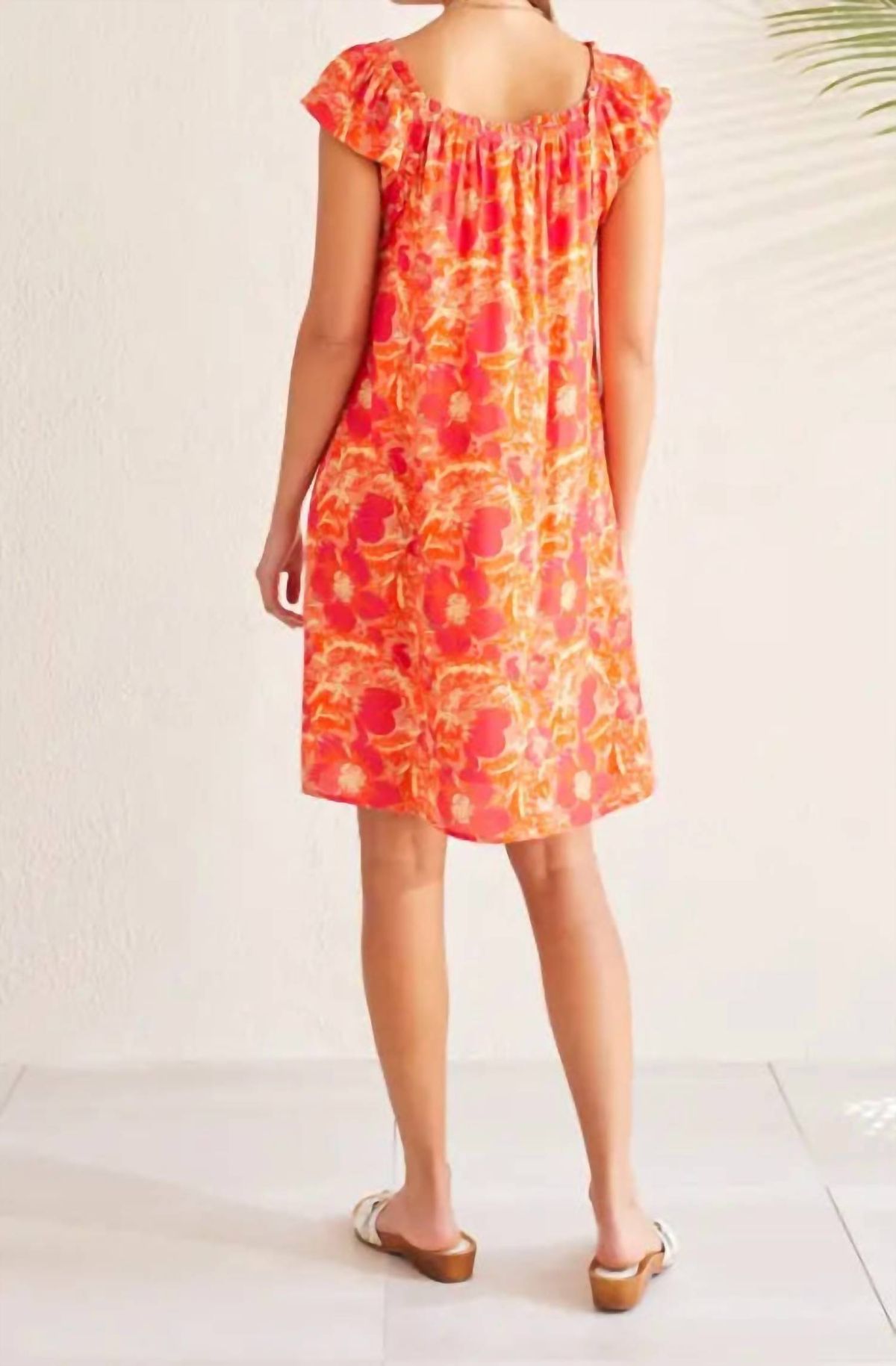 Style 1-2910484188-74 TRIBAL Size S Floral Orange Cocktail Dress on Queenly