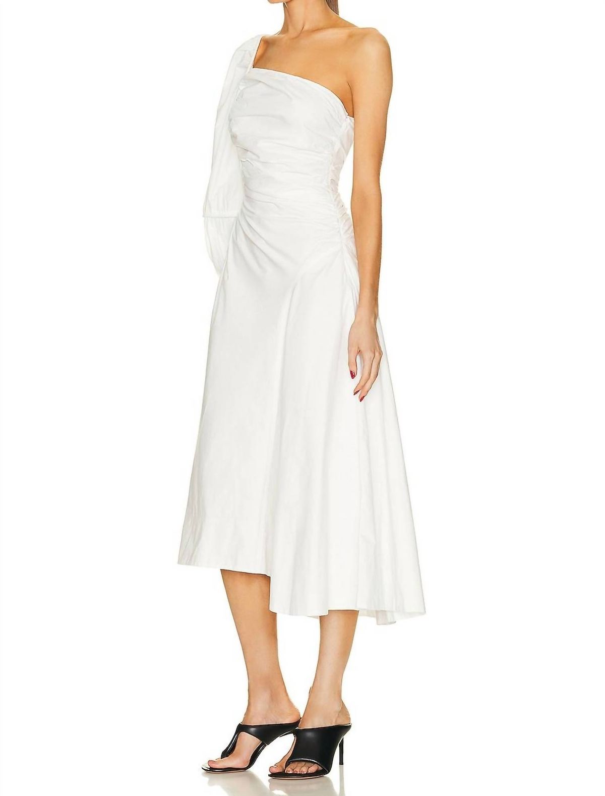 Style 1-3267513766-1901 Ulla Johnson Size 6 One Shoulder White Cocktail Dress on Queenly