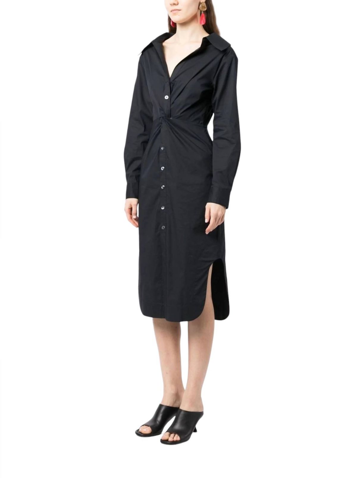 Style 1-3403507986-649 STAUD Size 2 Long Sleeve Black Cocktail Dress on Queenly