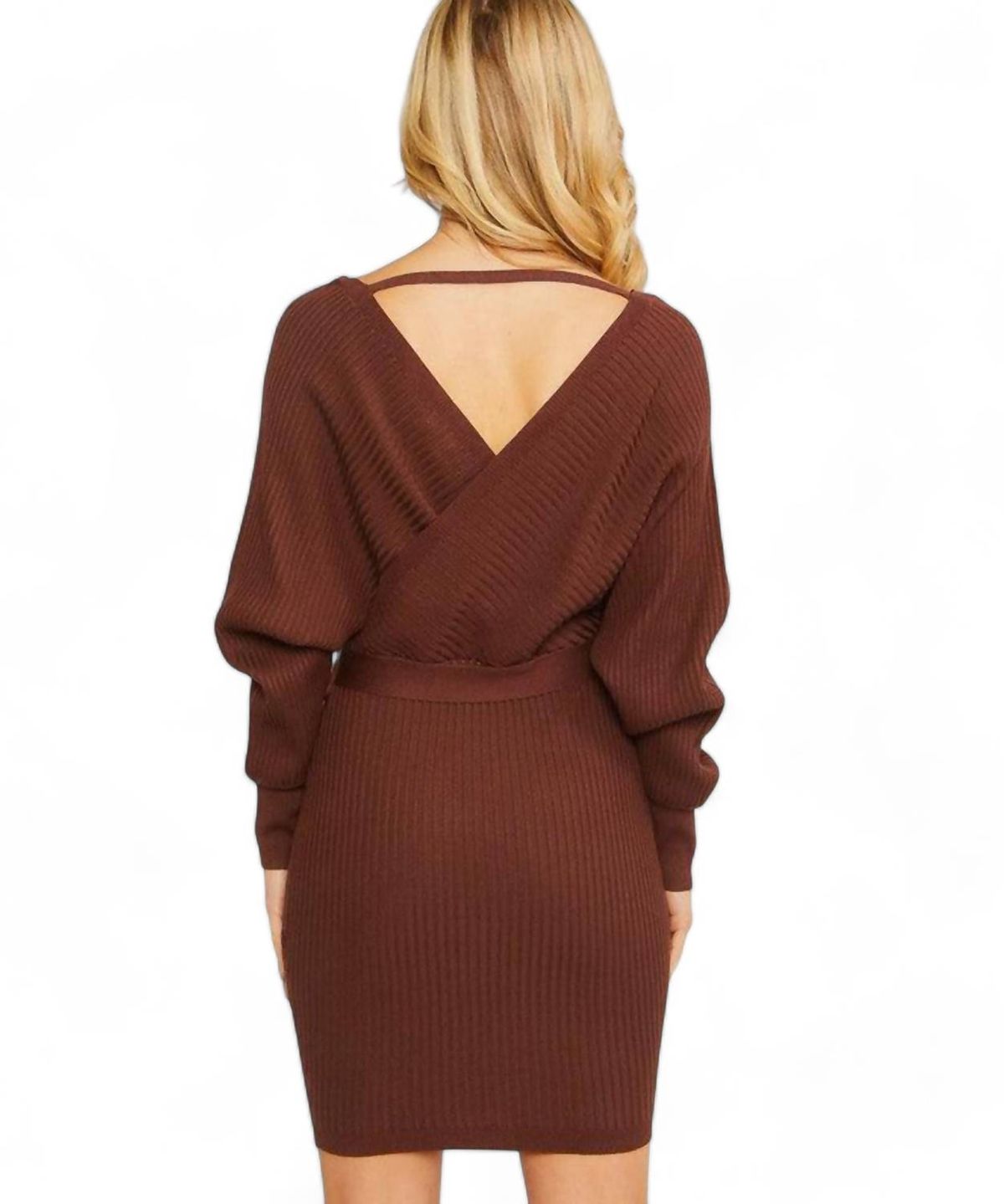 Style 1-1382512219-74 LOVE TREE Size S Long Sleeve Brown Cocktail Dress on Queenly