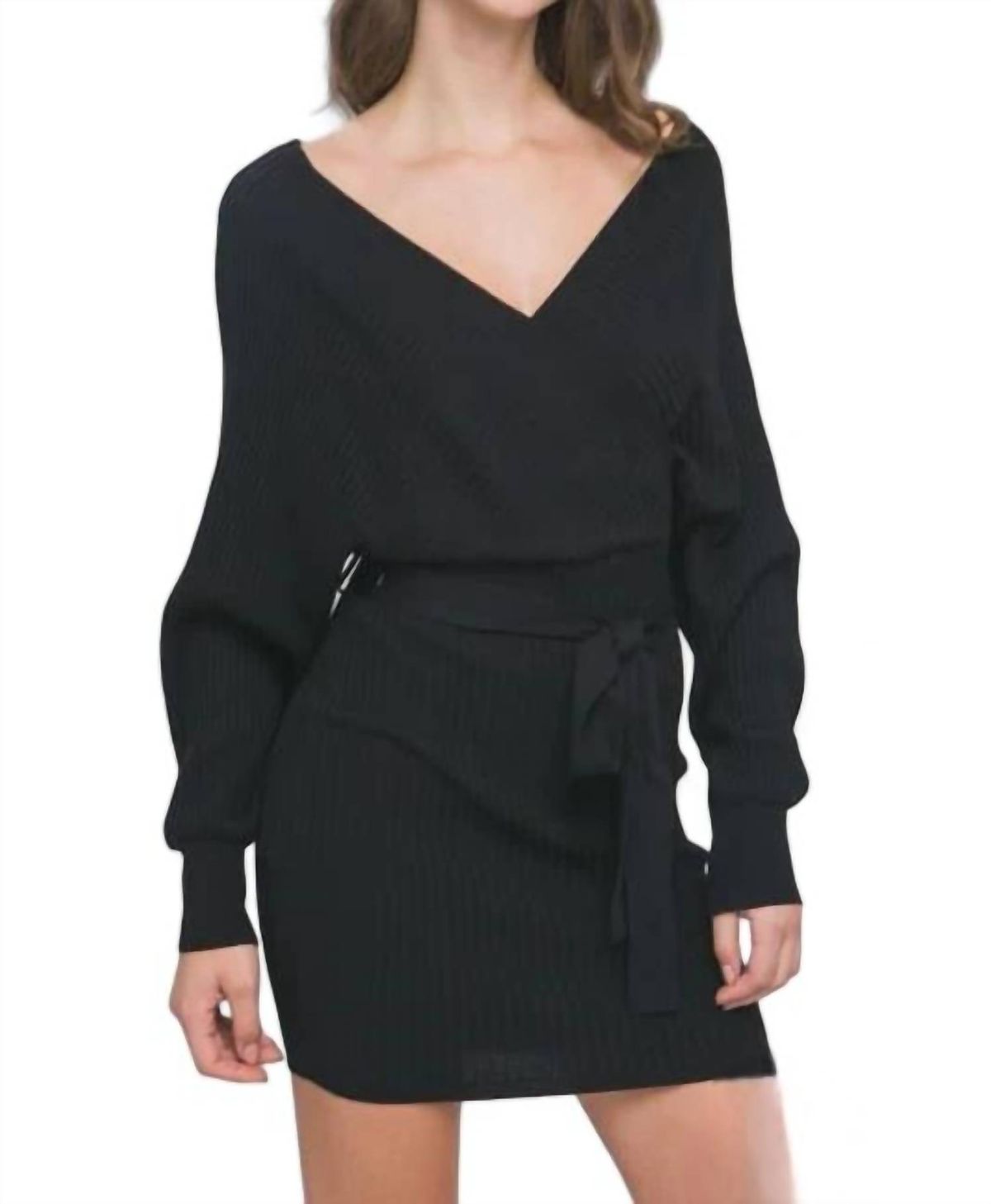 Style 1-3250810911-74 LOVE TREE Size S Long Sleeve Black Cocktail Dress on Queenly