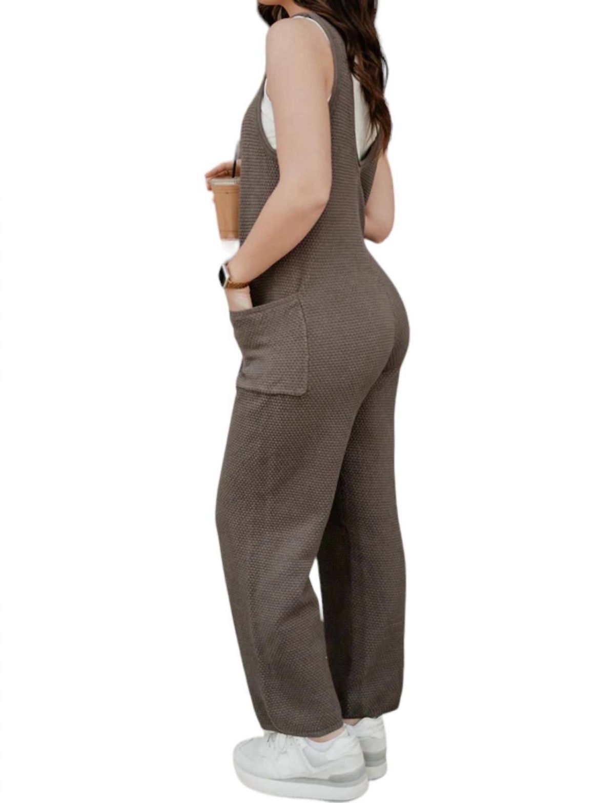 Style 1-2463662914-149 Ces Femme Size L Brown Formal Jumpsuit on Queenly