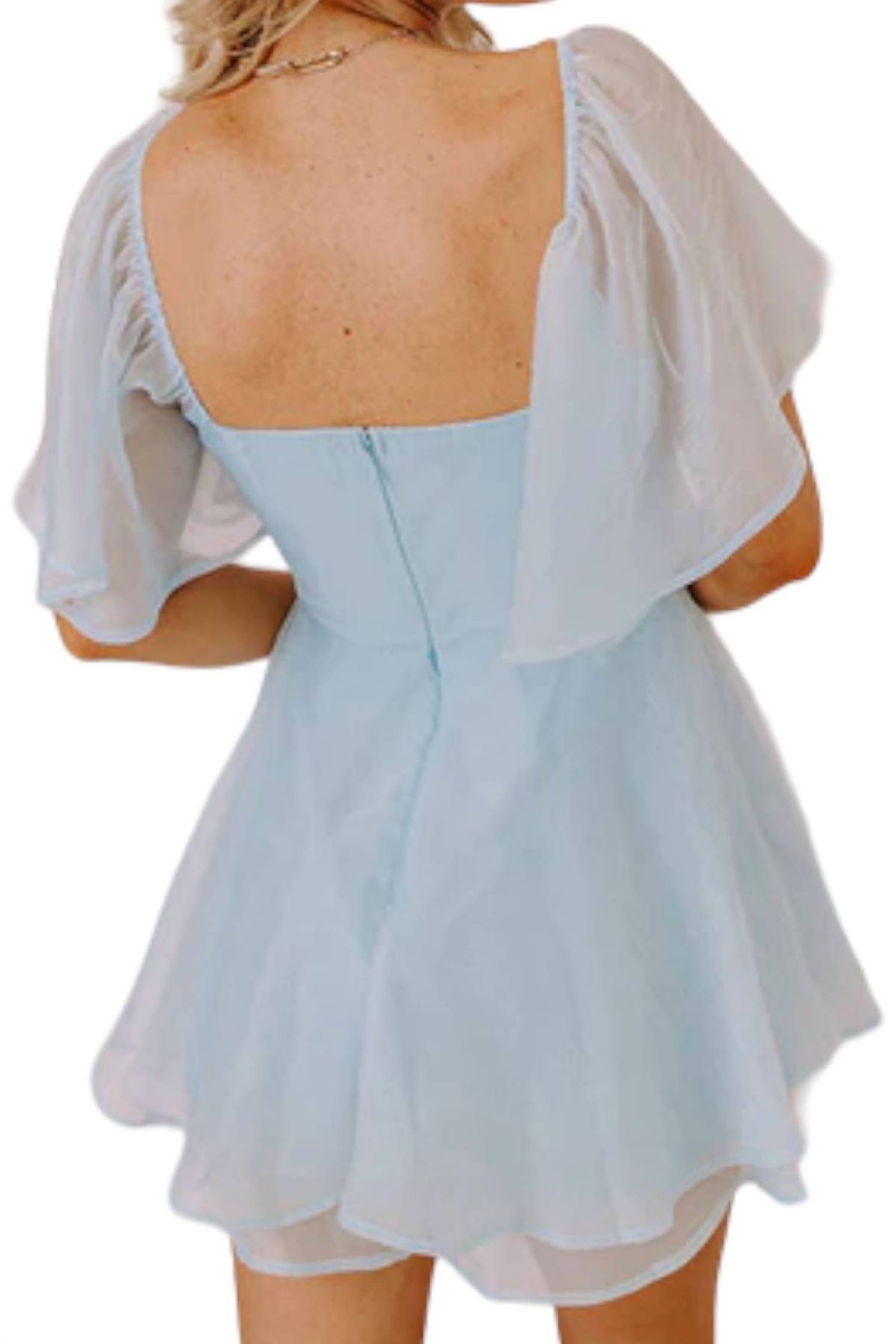 Style 1-904564874-149 BABY PINK Size L Sheer Light Blue Cocktail Dress on Queenly