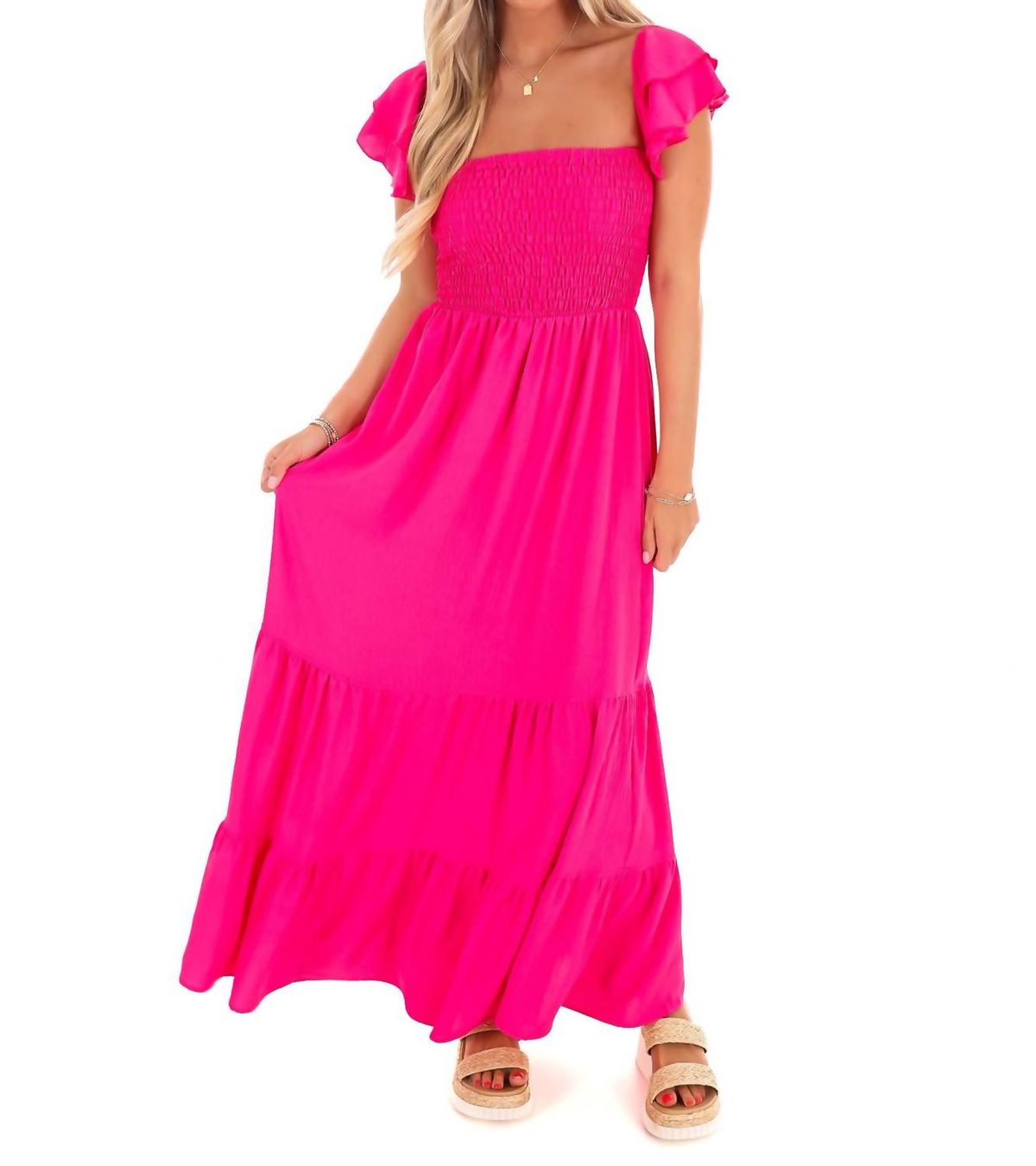 Style 1-3028947943-920 Ces Femme Size 2X Hot Pink Floor Length Maxi on Queenly