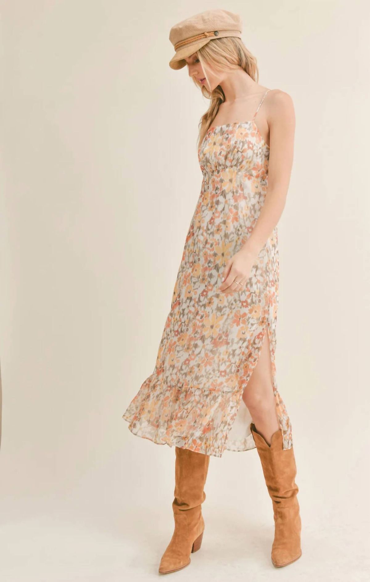 Style 1-2271193733-74 SAGE THE LABEL Size S Floral Nude Cocktail Dress on Queenly