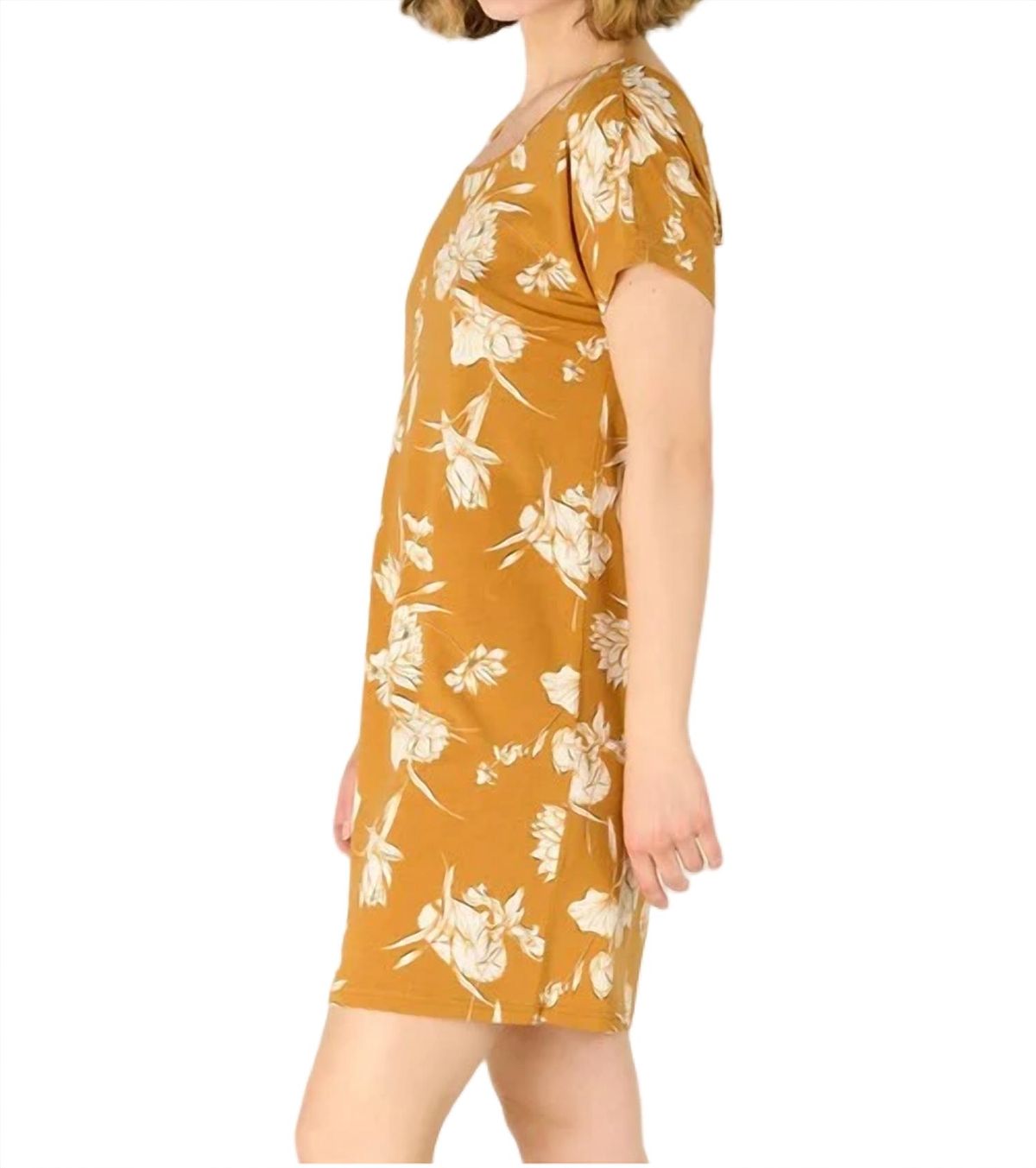 Style 1-3560338010-149 Sherpa Size L Floral Yellow Cocktail Dress on Queenly