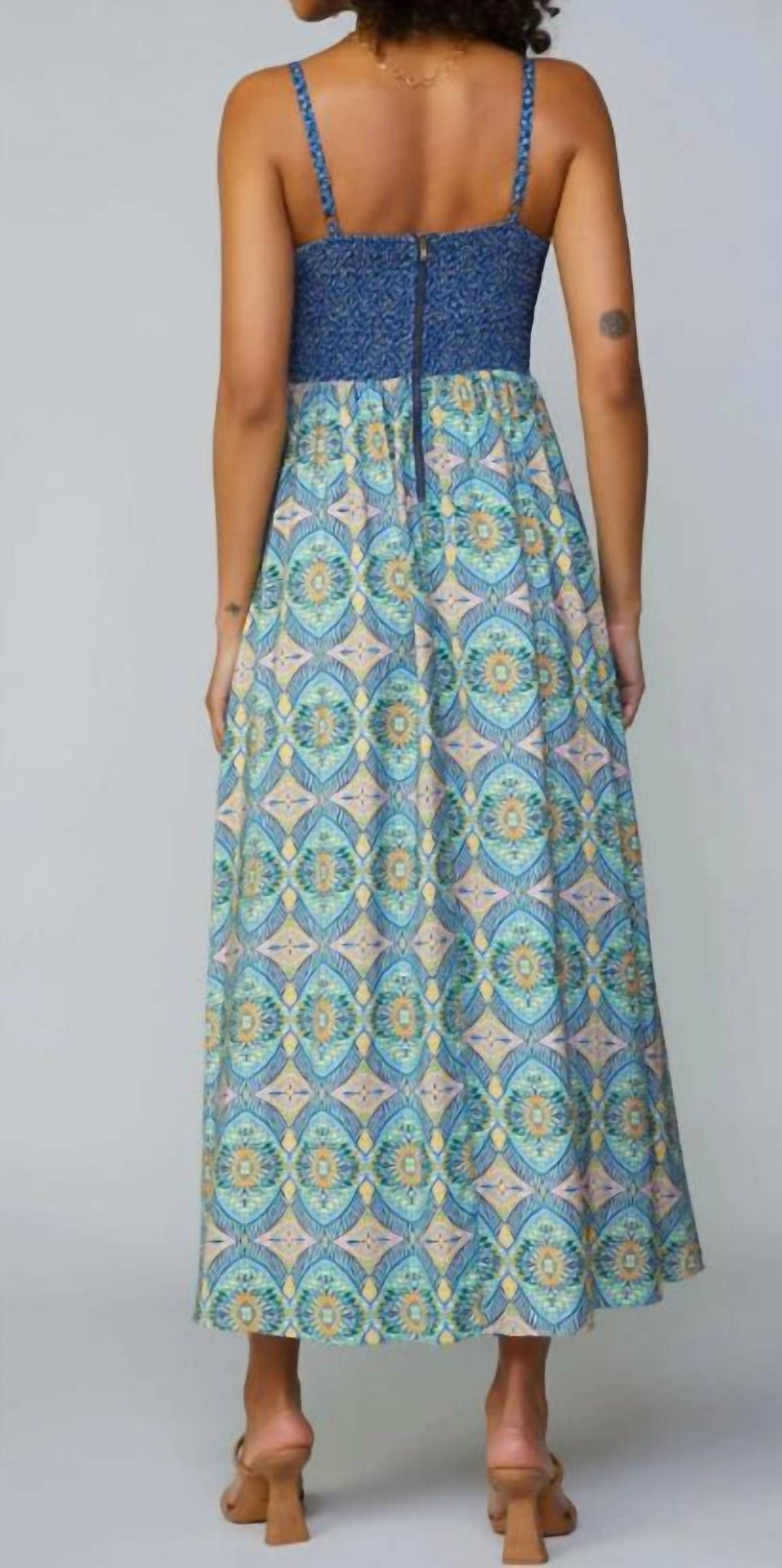 Style 1-4099077486-149 current air Size L Floral Navy Blue Floor Length Maxi on Queenly