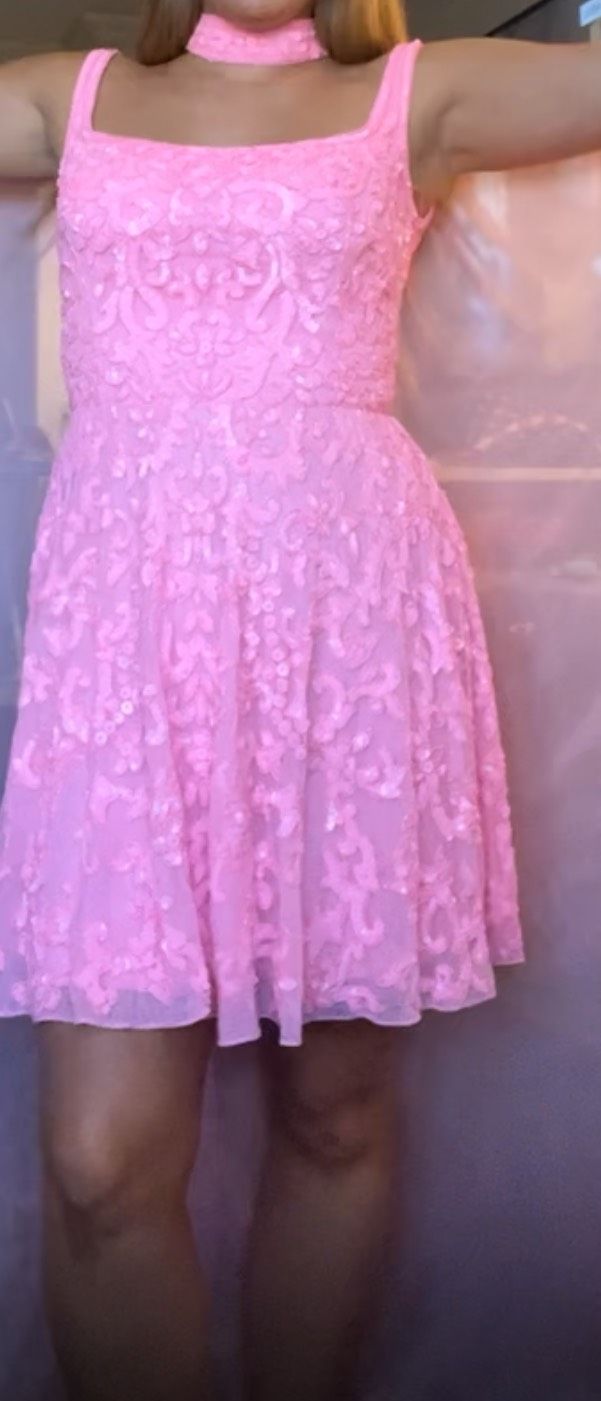 Ashley Lauren Size 8 Homecoming Pink Cocktail Dress on Queenly