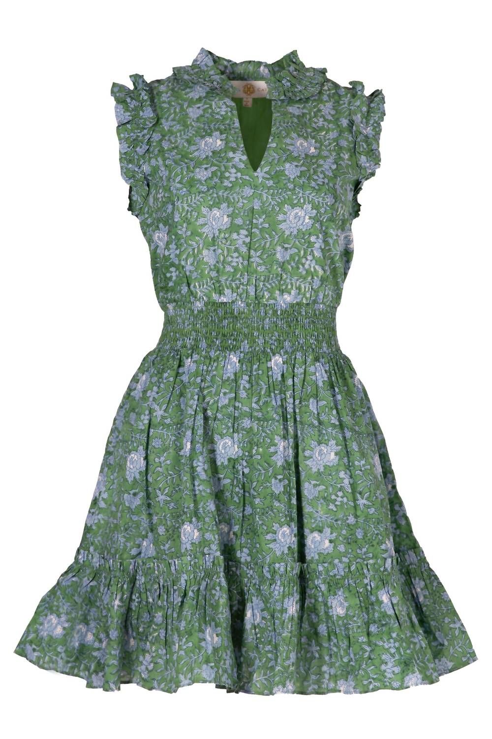 Style 1-1103072594-149 Anna Cate Size L High Neck Floral Green Cocktail Dress on Queenly