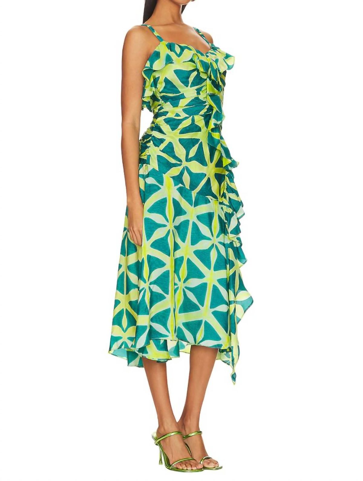 Style 1-306962169-649 Ulla Johnson Size 2 Satin Green Cocktail Dress on Queenly