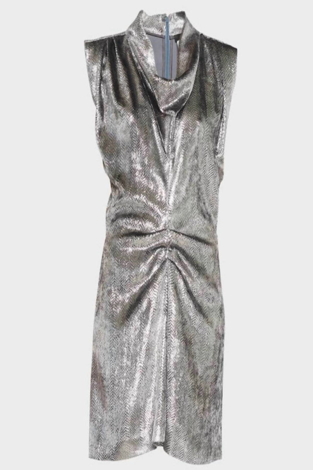 Style 1-2317980449-1339 ISABEL MARANT Plus Size 38 Satin Silver Cocktail Dress on Queenly