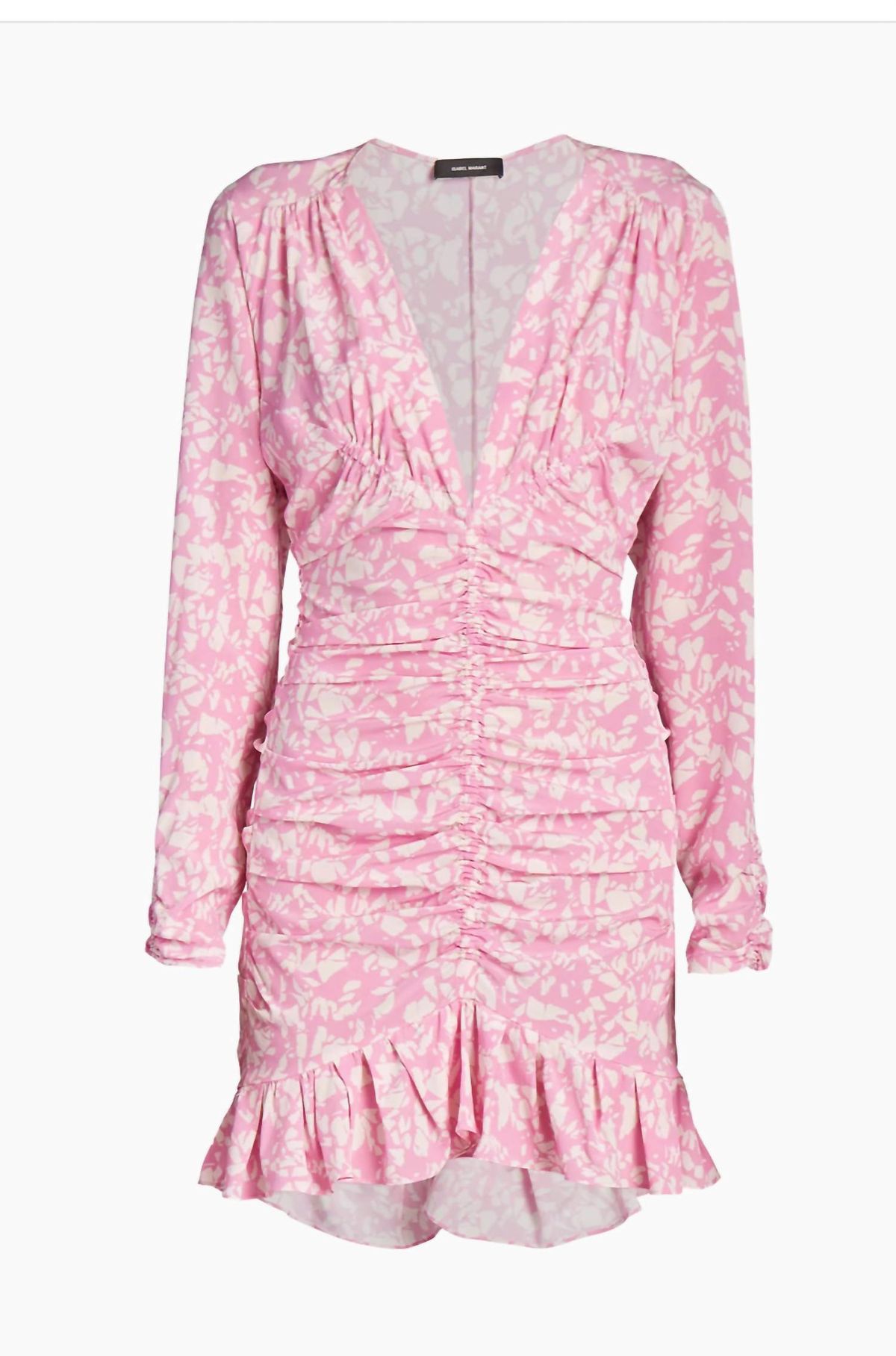 Style 1-79271636-1339 ISABEL MARANT Plus Size 38 Long Sleeve Satin Pink Cocktail Dress on Queenly