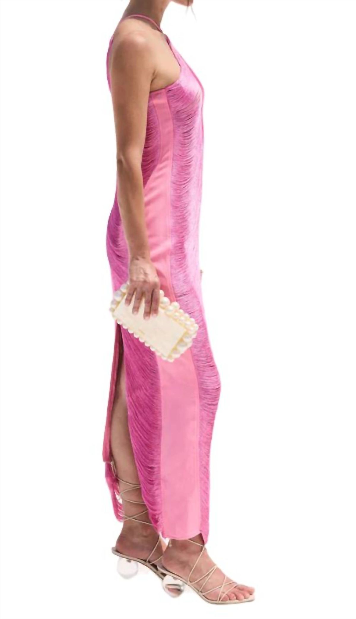 Style 1-217048230-74 cult gaia Size S Halter Sheer Pink Cocktail Dress on Queenly