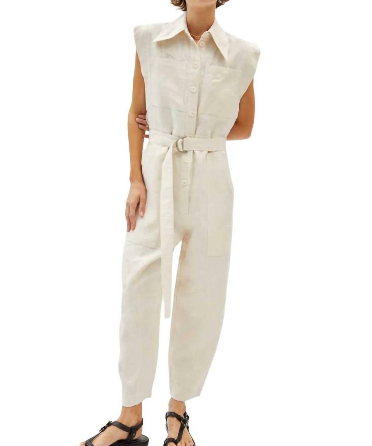 Style 1-105050160-892 Maria Cher Size M White Formal Jumpsuit on Queenly