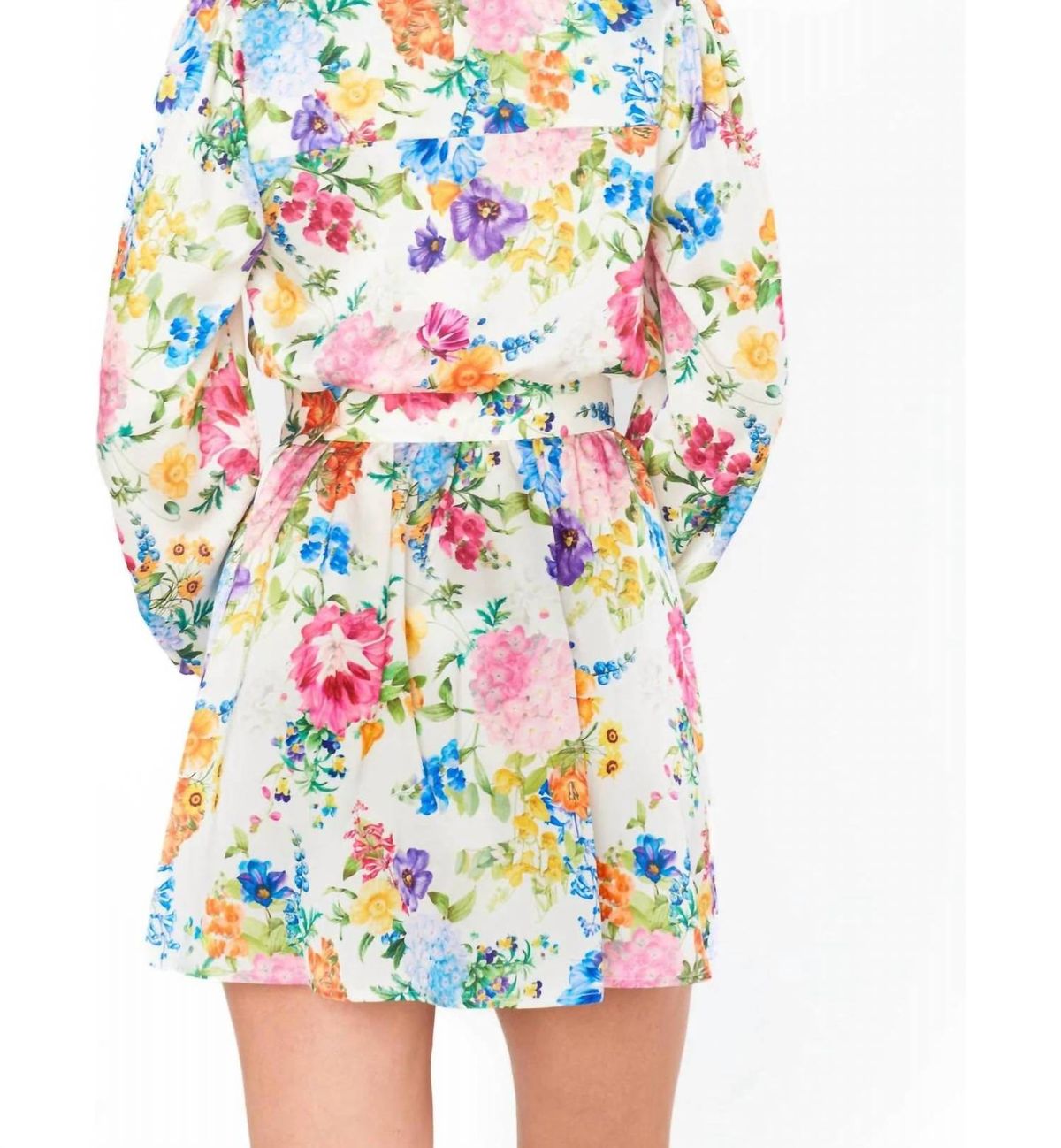 Style 1-1431131176-892 Show Me Your Mumu Size M Long Sleeve Floral White Cocktail Dress on Queenly