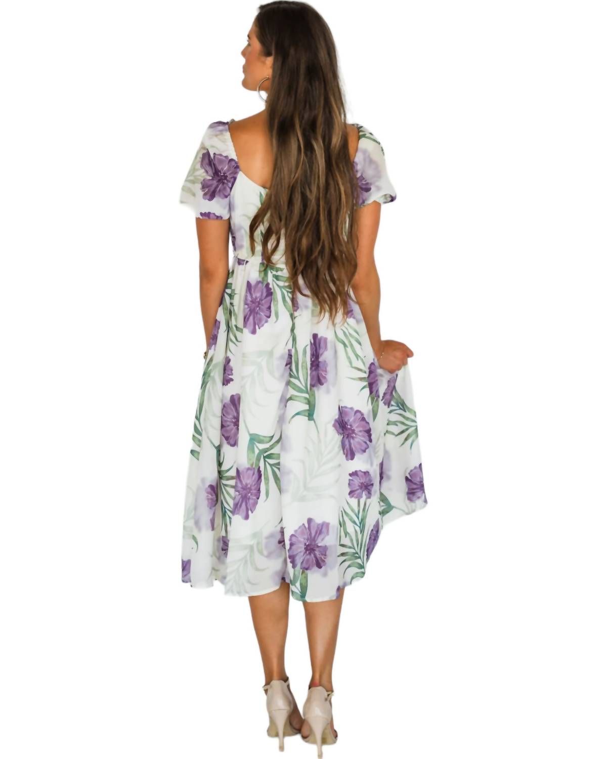 Style 1-1833354068-149 SUNDAYUP Size L Floral Purple Cocktail Dress on Queenly