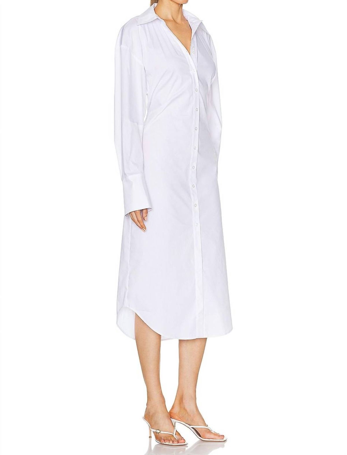 Style 1-2068832354-892 SIMON MILLER Size M Long Sleeve White Cocktail Dress on Queenly