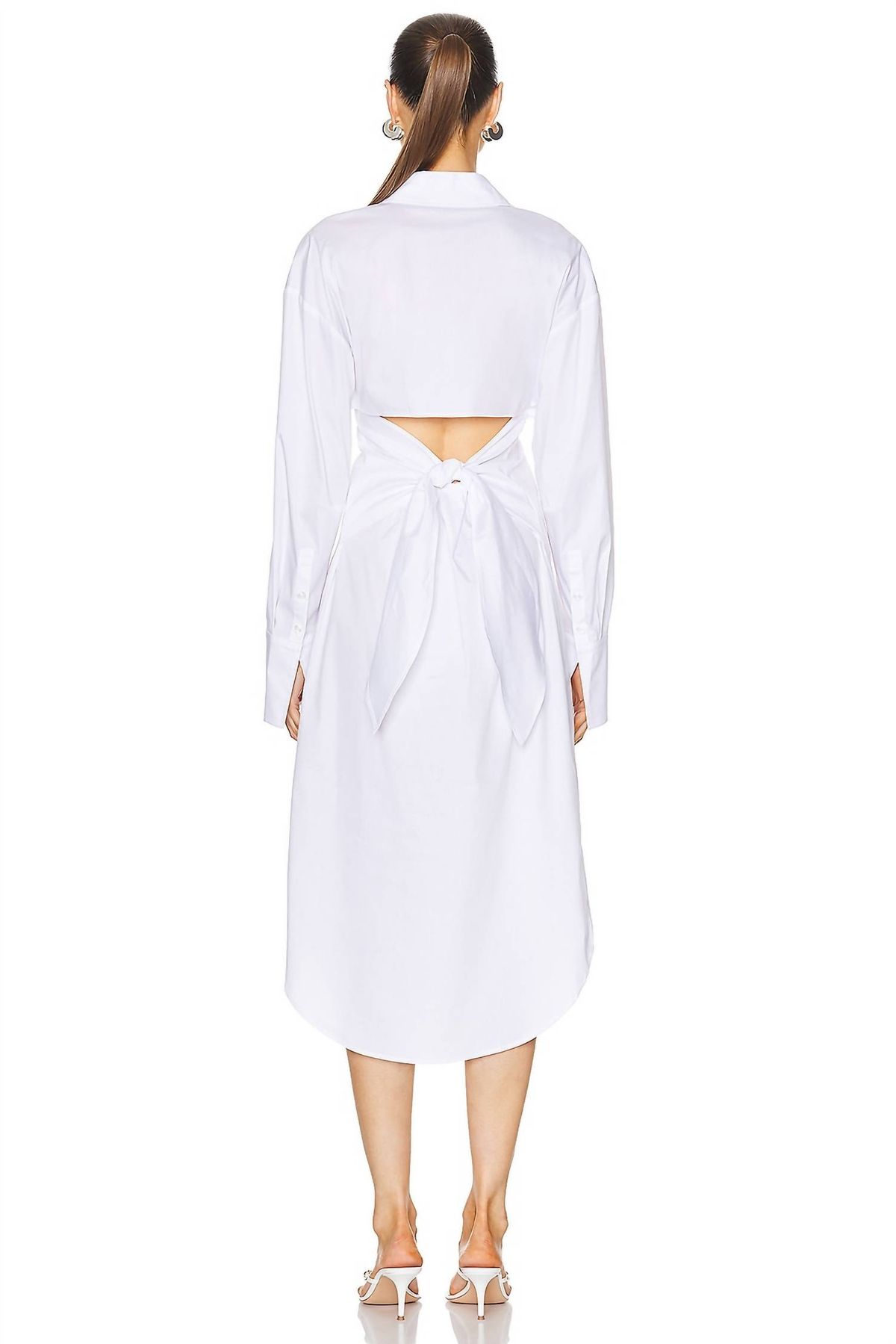 Style 1-2068832354-892 SIMON MILLER Size M Long Sleeve White Cocktail Dress on Queenly