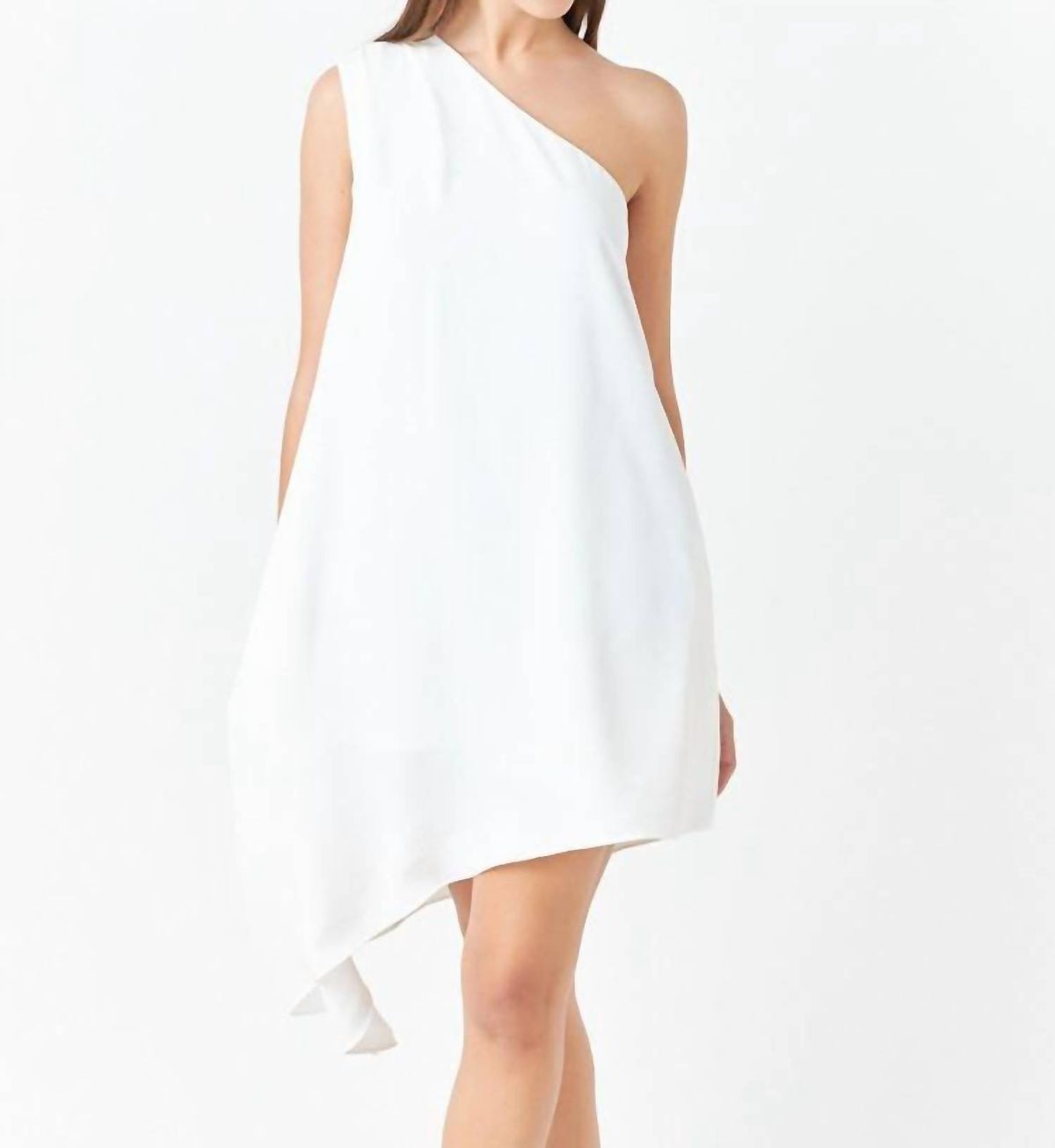 Style 1-2676381990-74 endless rose Size S One Shoulder White Cocktail Dress on Queenly