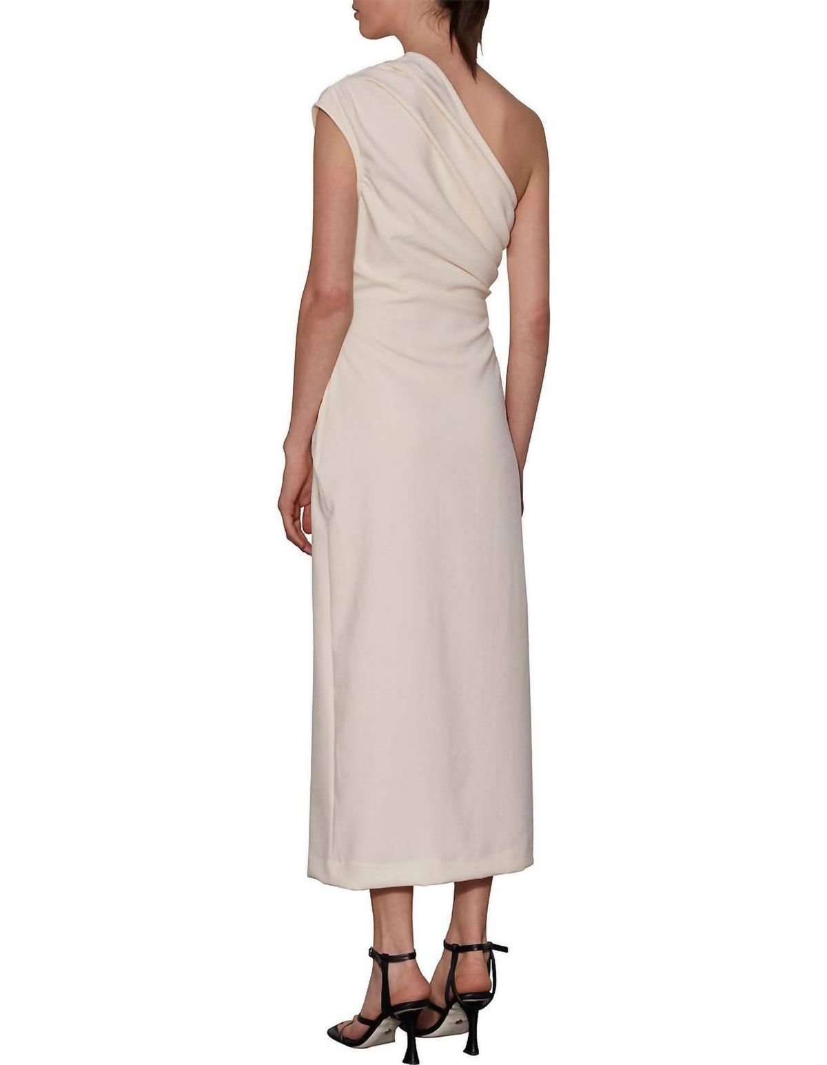 Style 1-3647790405-1498 WYNN HAMLYN Size 4 One Shoulder White Floor Length Maxi on Queenly