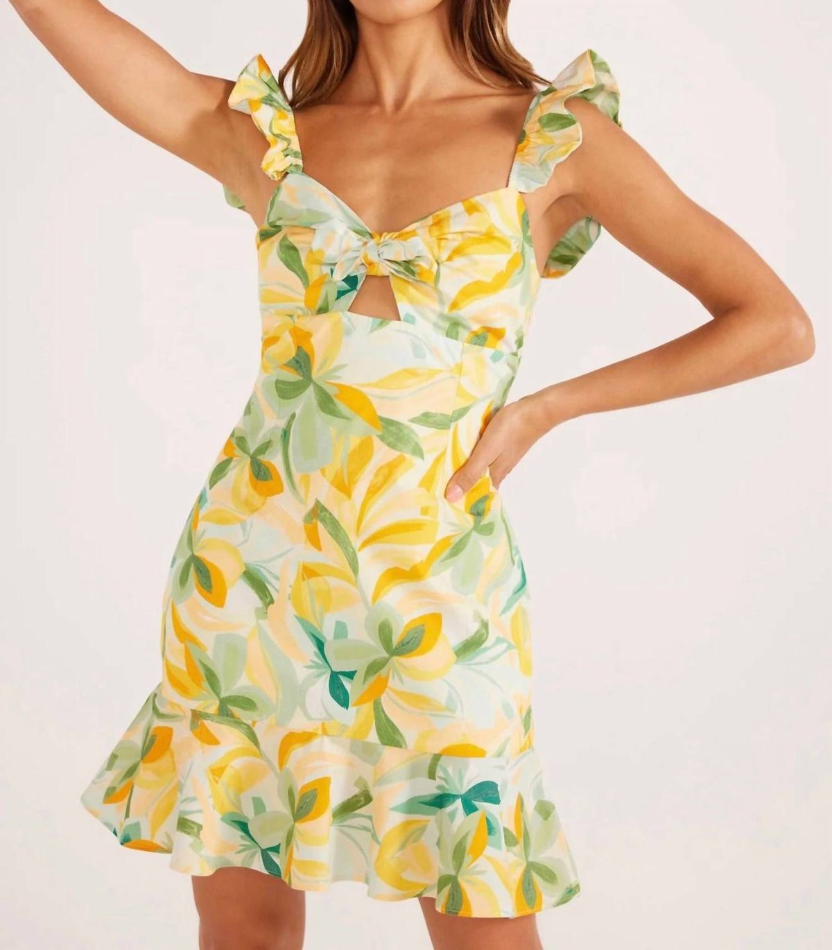 Style 1-4084572766-149 MINKPINK Size L Yellow Cocktail Dress on Queenly