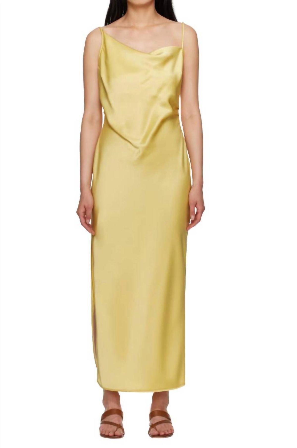 Style 1-752089502-74 Nanushka Size S Yellow Floor Length Maxi on Queenly