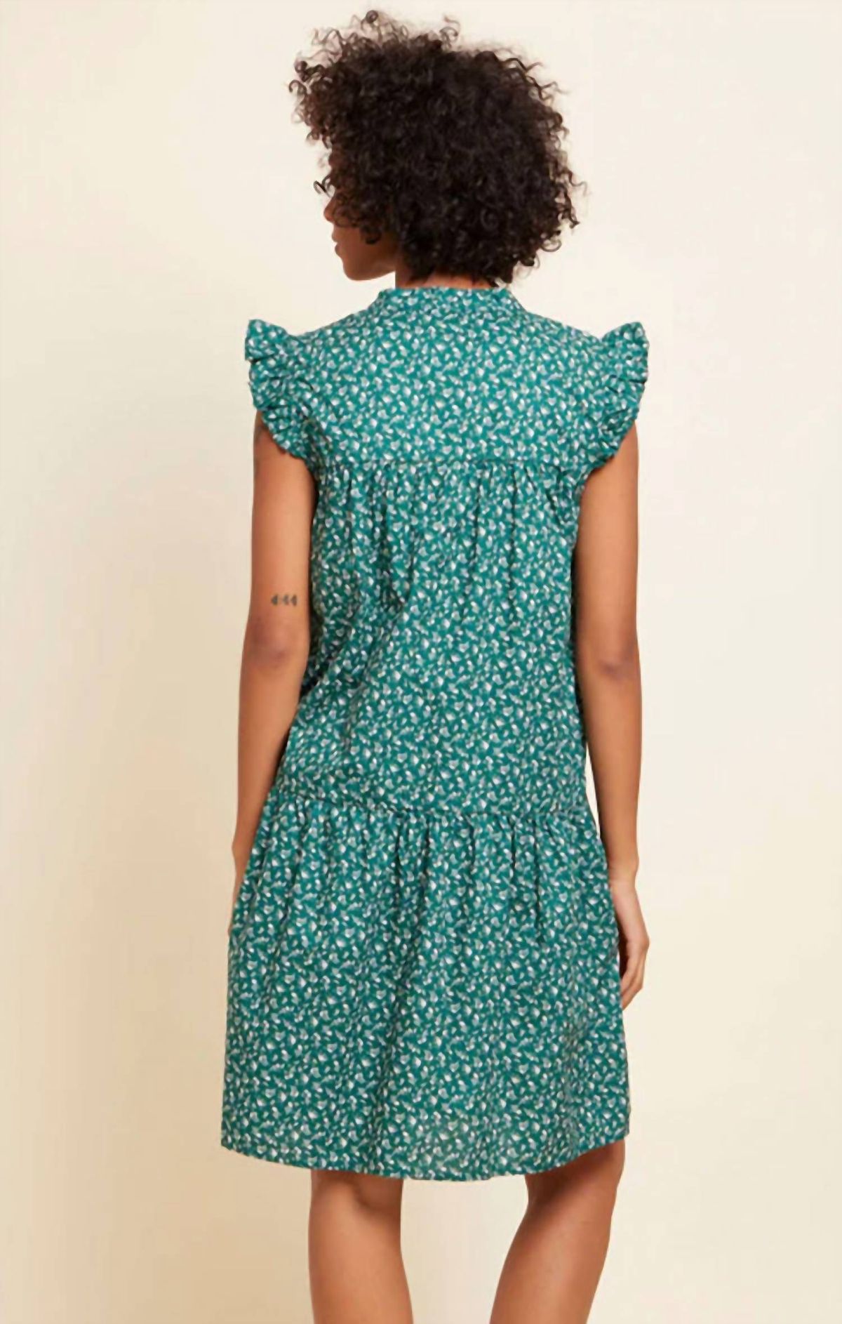 Style 1-1228842239-74 Nation LTD Size S High Neck Floral Emerald Green Cocktail Dress on Queenly