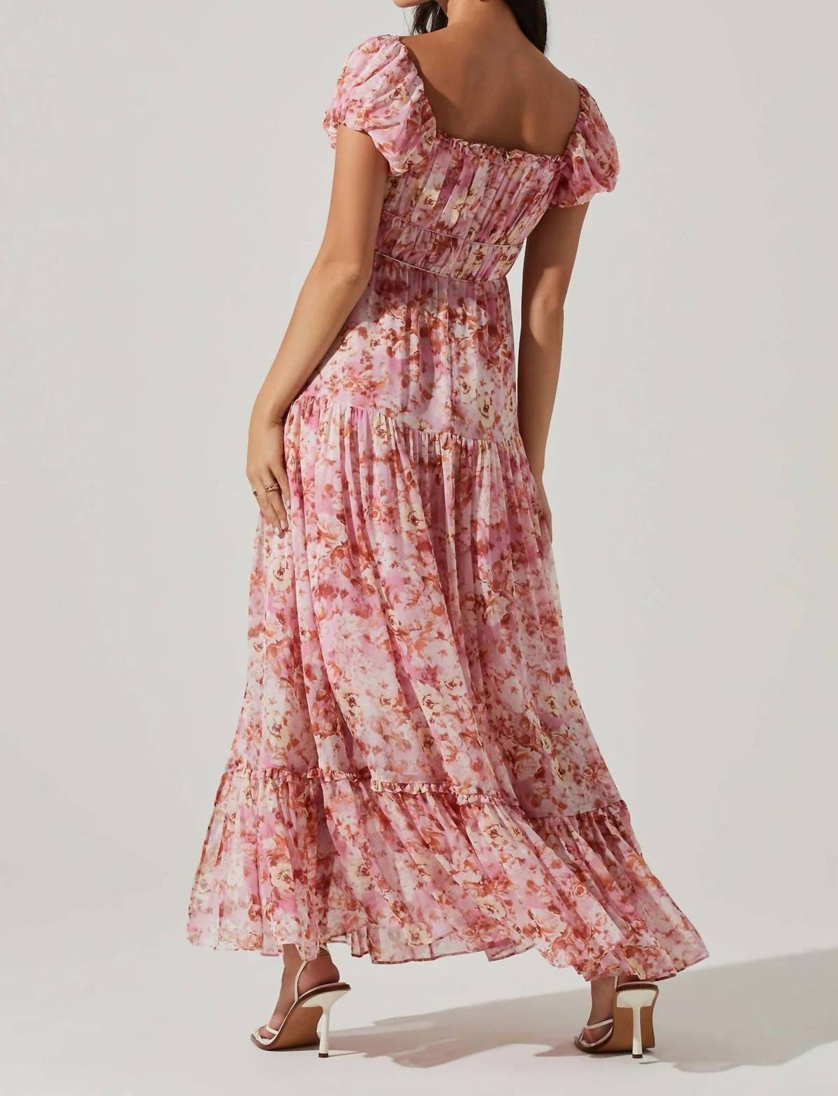 Style 1-1456287409-2696 ASTR Size L Off The Shoulder Floral Pink Floor Length Maxi on Queenly