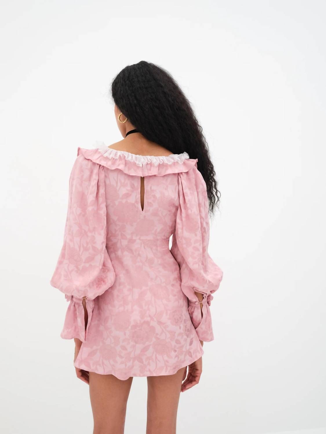 Style 1-3682165541-3236 for Love & Lemons Size S Long Sleeve Lace Pink Cocktail Dress on Queenly